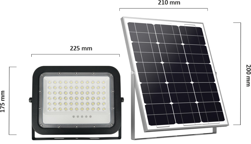 ENOVALITE Solar LED-Fluter, mit Akku, 300 W, 3800 lm, 6500 K ENOVALITE Solar LED-Fluter, mit Akku, 300 W, 3800 lm, 6500 K
