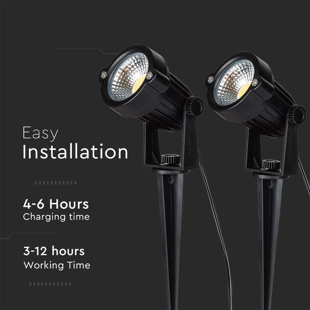 V-TAC Solar LED-Gartenleuchten-Set VT-11031, 2x 1,2 W, 3000 K, IP65 V-TAC Solar LED-Gartenleuchten-Set VT-11031, 2x 1,2 W, 3000 K, IP65