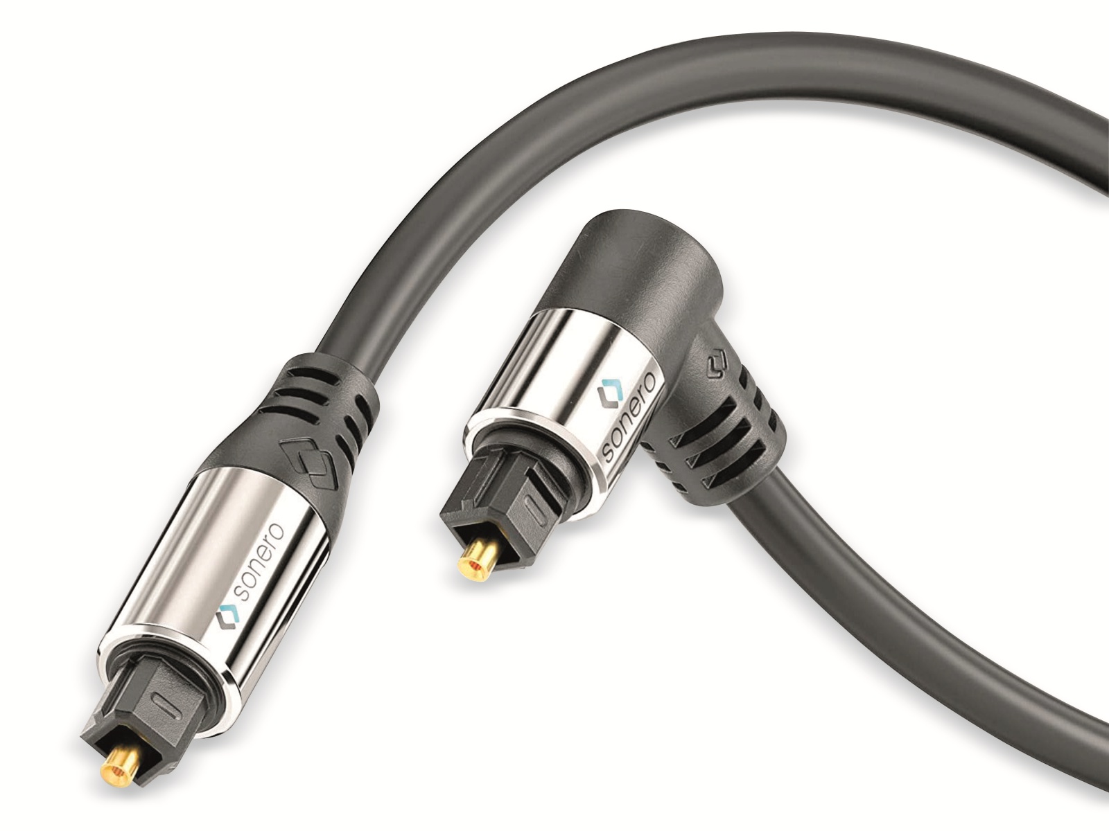 SONERO Lichtleiter-Kabel, 1 m, schwarz, 1x90° Stecker
