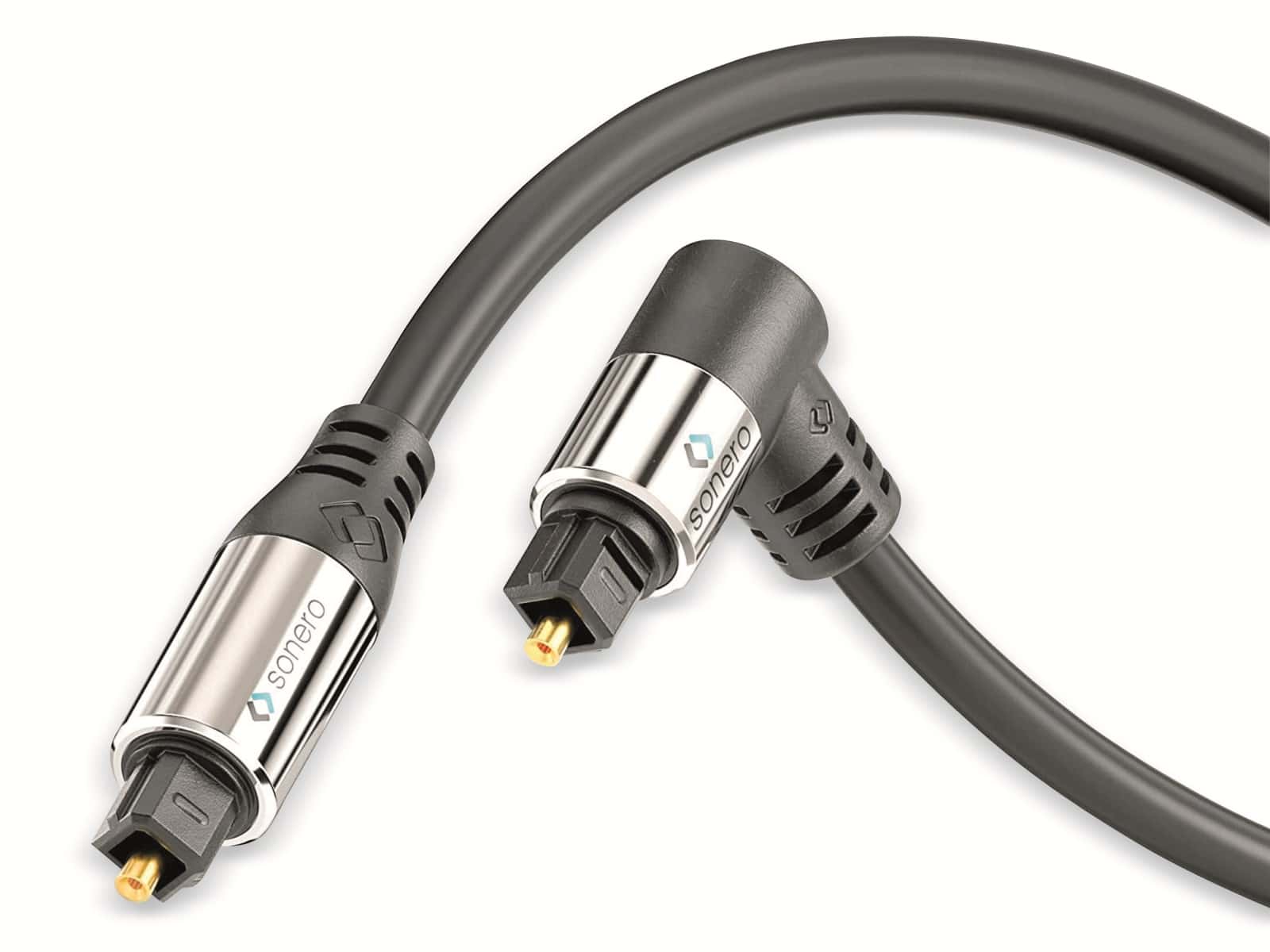 SONERO Lichtleiter-Kabel, 1 m, schwarz, 1x90° Stecker