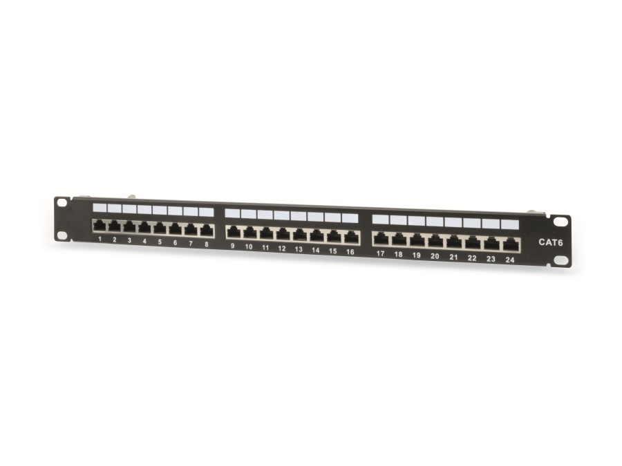 RED4POWER CAT.6 Patchpanel R4-N118S, 24-fach, 19", schwarz