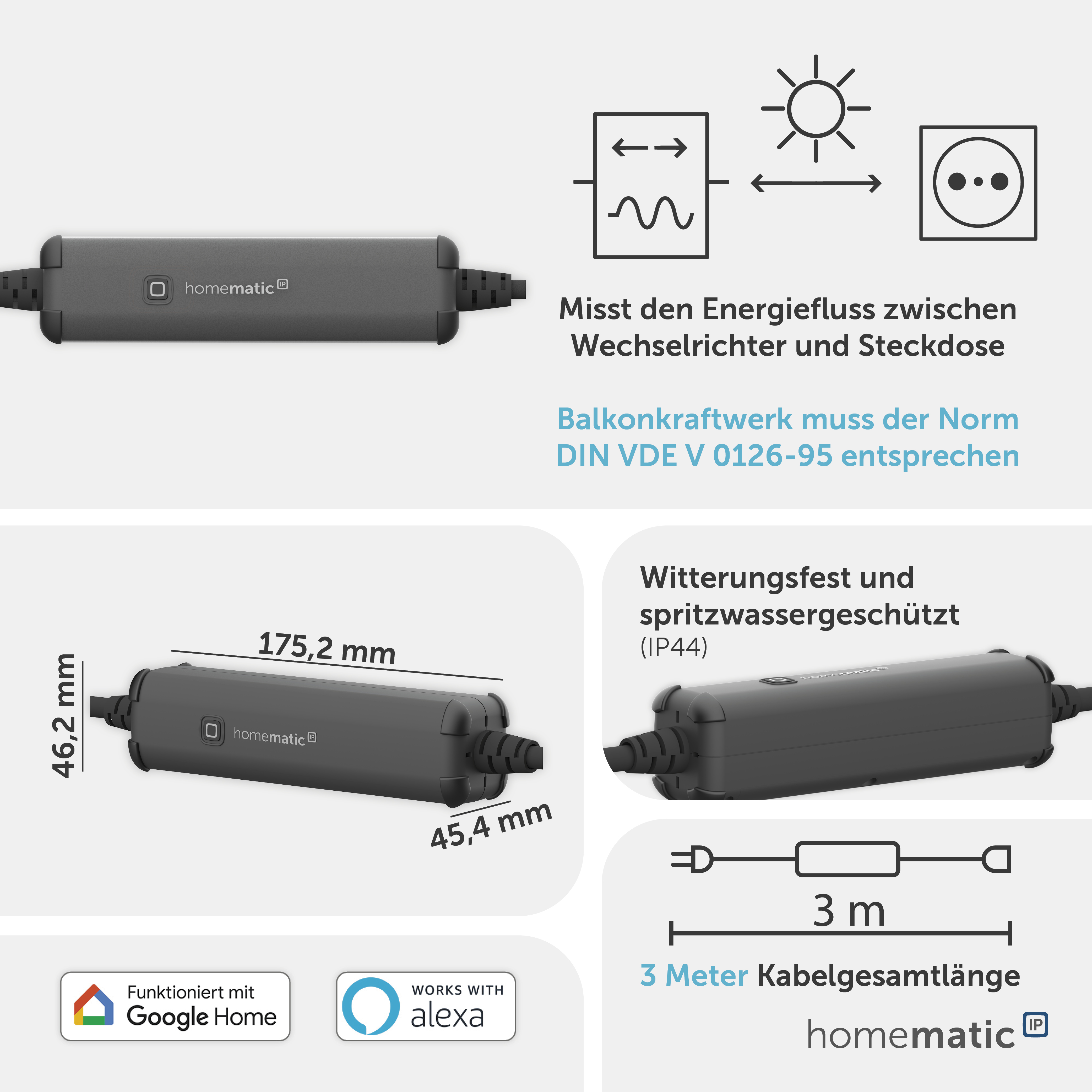 HOMEMATIC IP 160775A0 Schalt-Mess-Kabel, außen HOMEMATIC IP 160775A0 Schalt-Mess-Kabel, außen