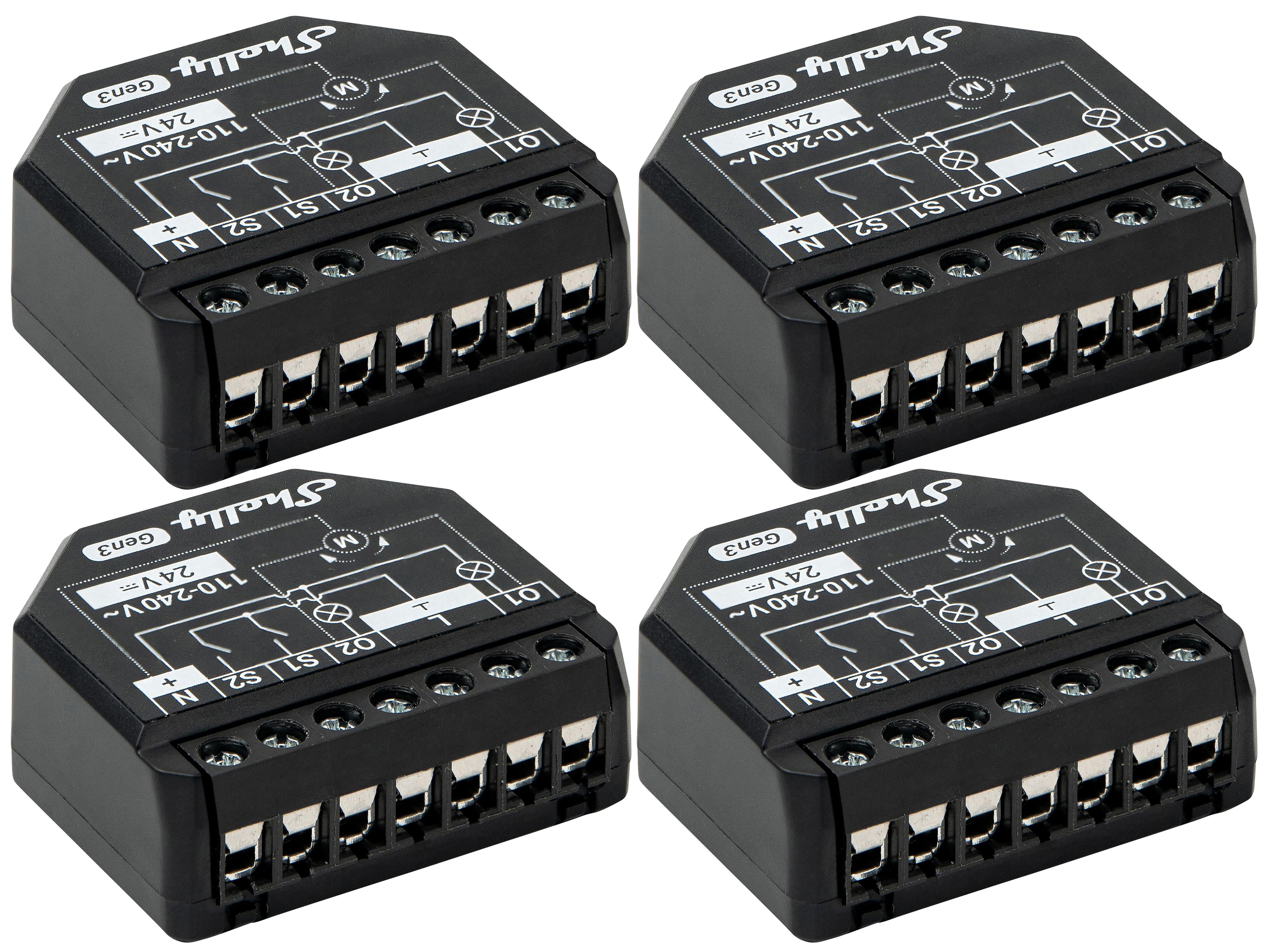 SHELLY WLAN-Schaltaktor 2PM Gen3, 2 Kanal, Bluetooth, 4 Stück SHELLY WLAN-Schaltaktor 2PM Gen3, 2 Kanal, Bluetooth, 4 Stück