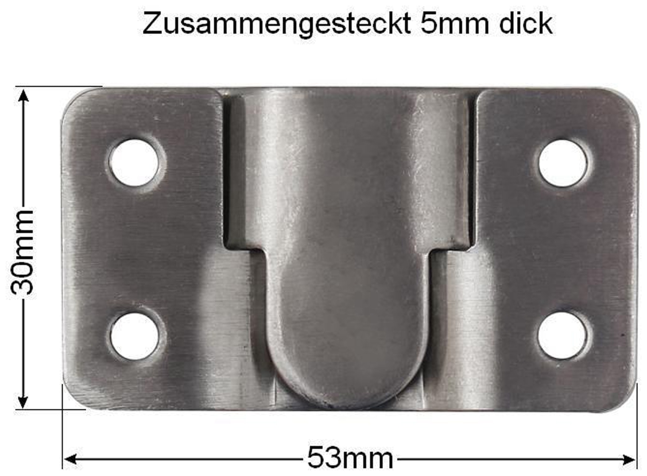 Möbelverbinder-Set Edelstahl, 53x30 mm