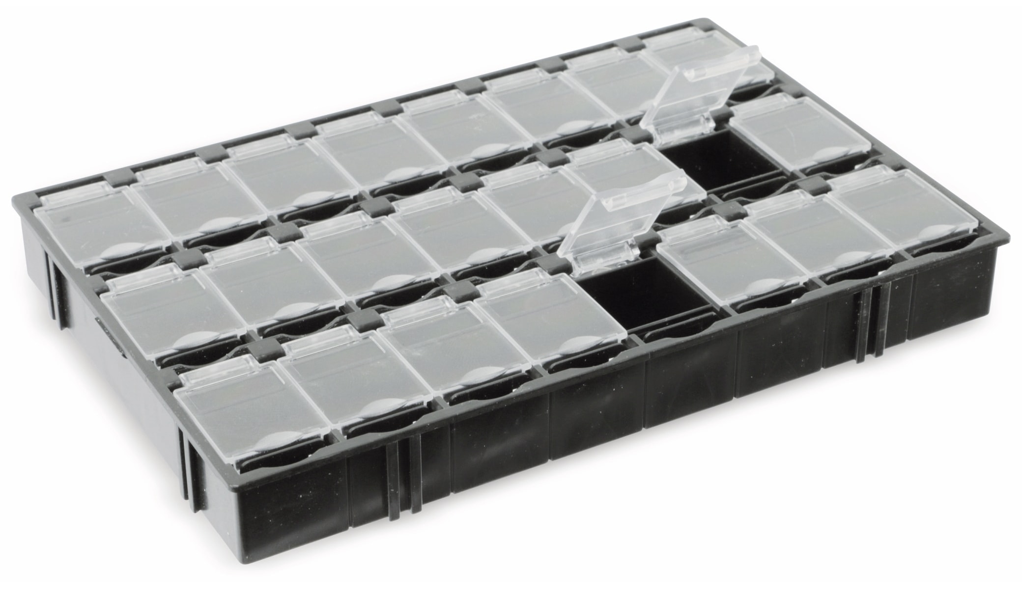 SMD-Systemcontainer T-156, 24-fach, schwarz SMD-Systemcontainer T-156, 24-fach, schwarz