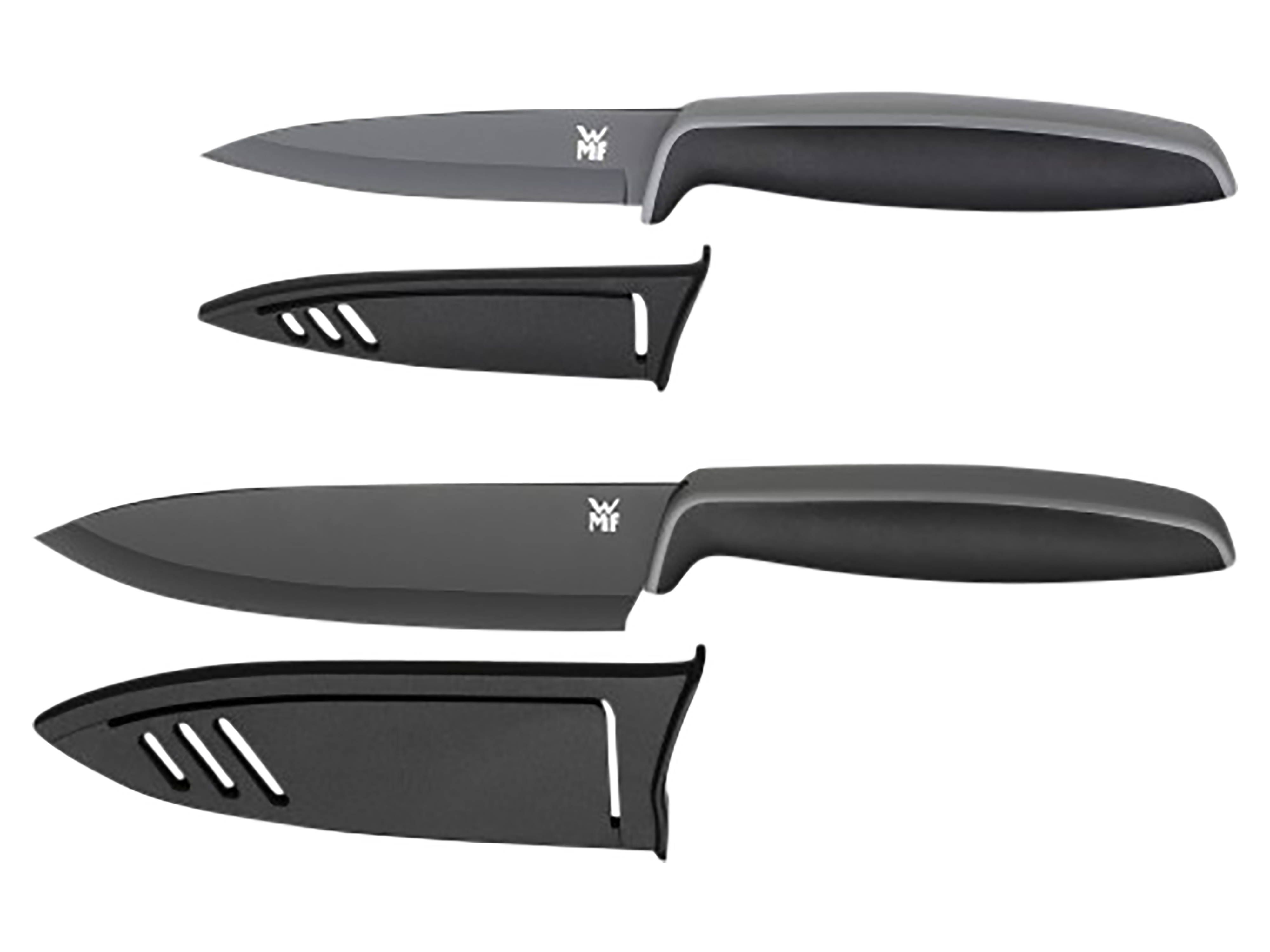 WMF Messer-Set Touch, 2-teilig, schwarz, 1 x Allzweckmesser, 1 x Kochmesser