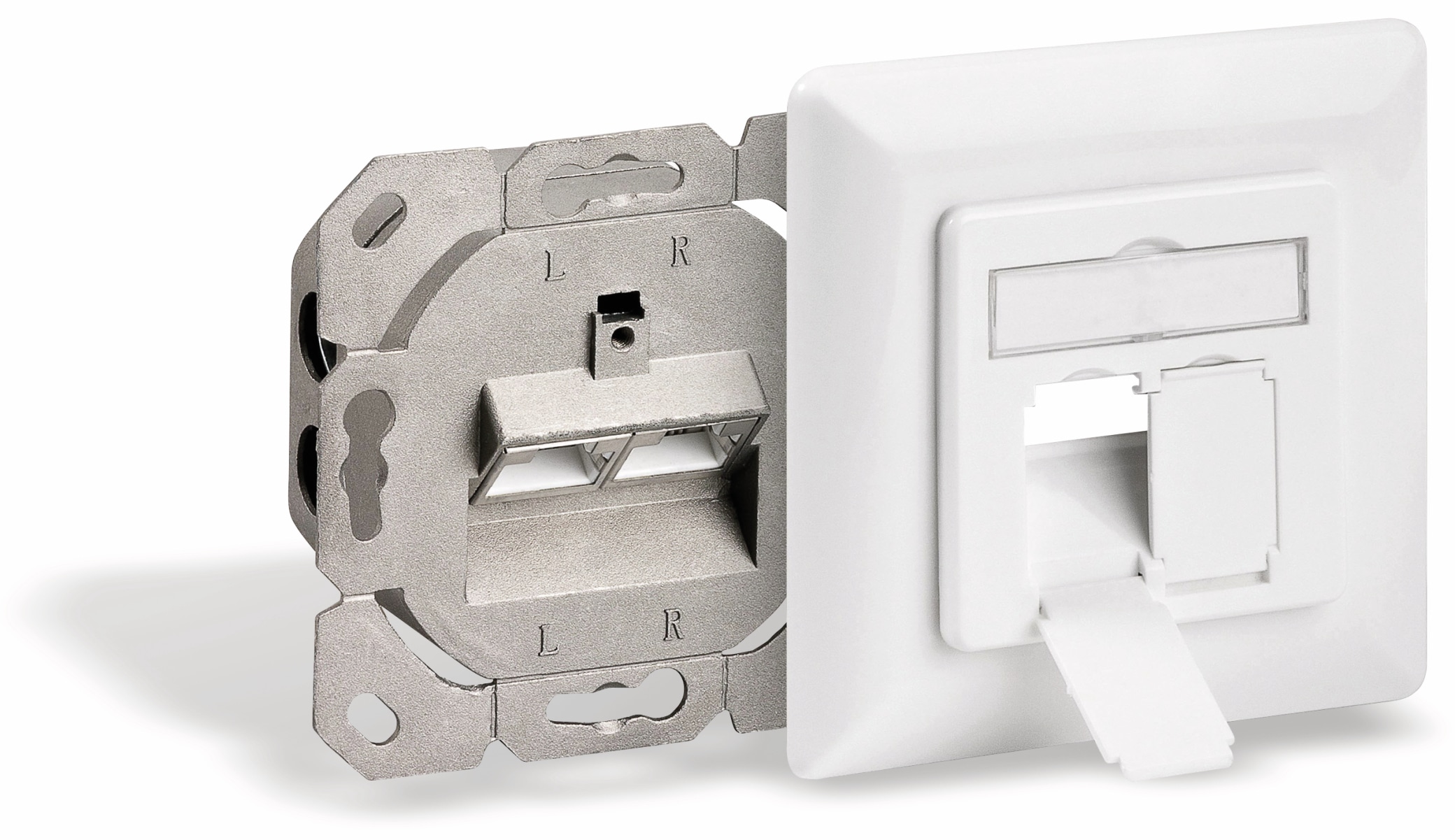 GOOBAY CAT.6a Datendose 2-fach, UP, weiß