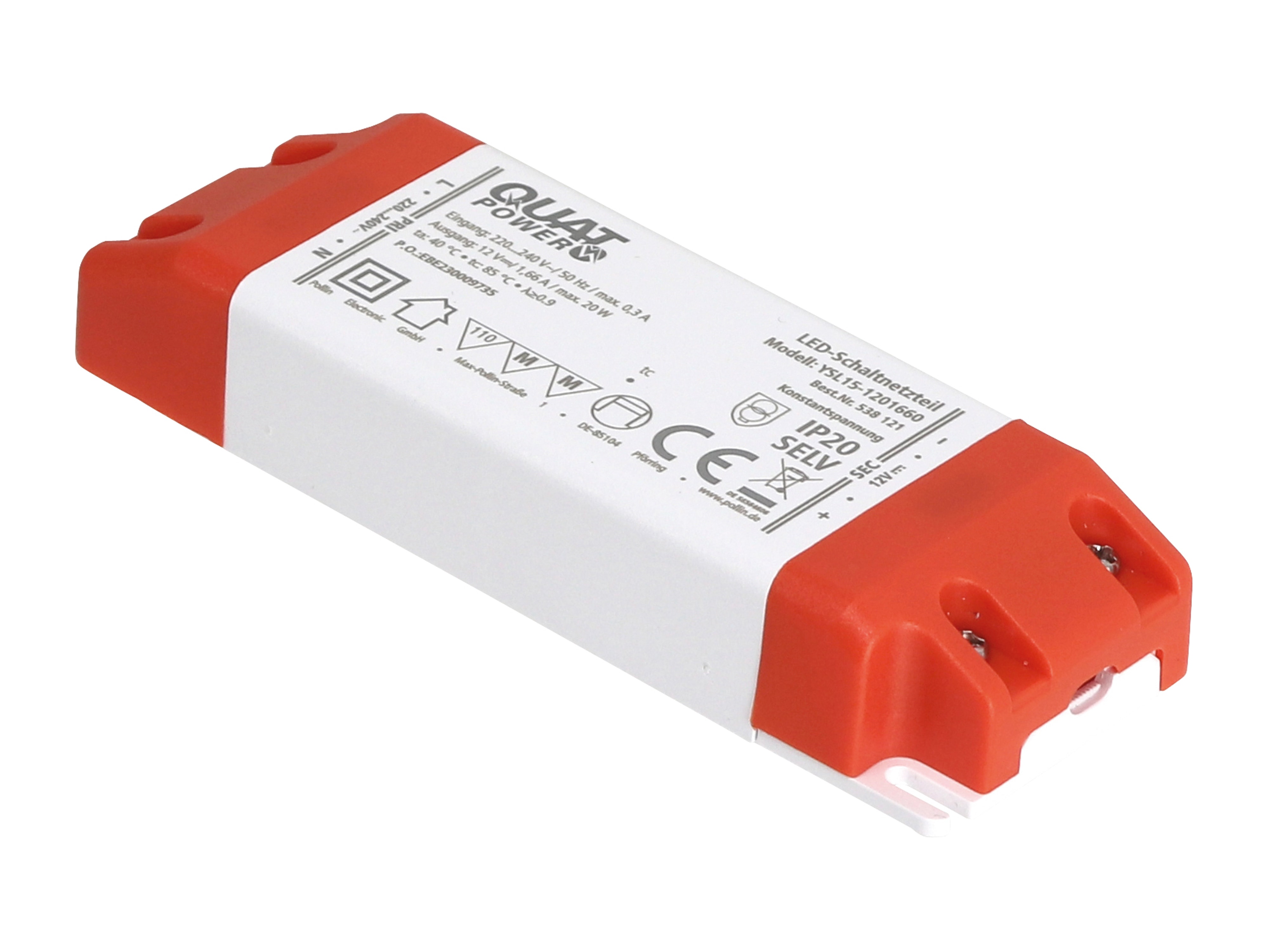 QUATPOWER LED-Schaltnetzteil YSL15-1201660, 12 V, 20 W