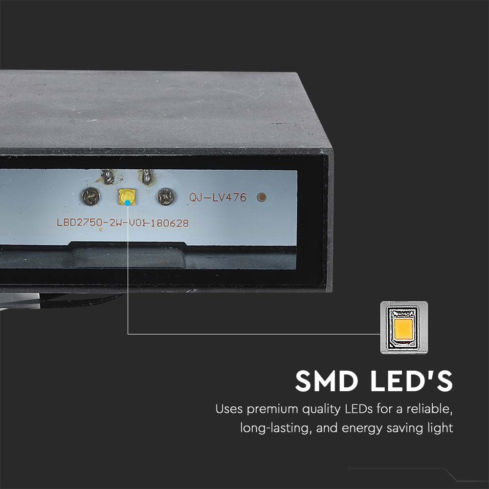 V-TAC LED-Wandleuchte VT-844, EEK: F, 4 W, 400 lm, 3000 K, schwarz