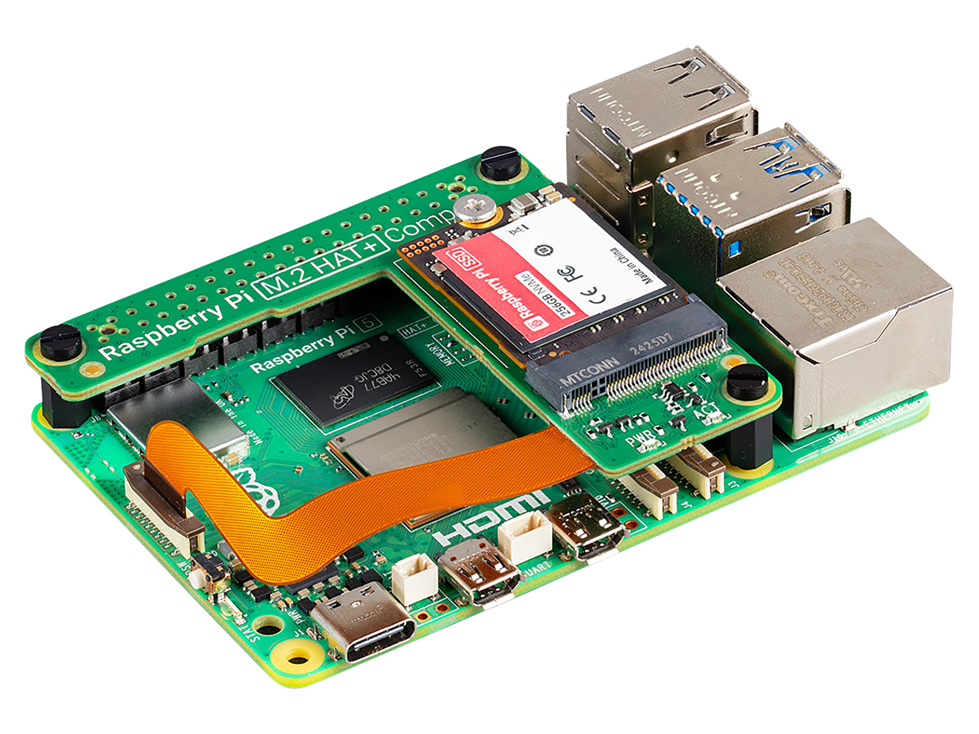 RASPBERRY M.2 HAT+ (Kompaktversion)