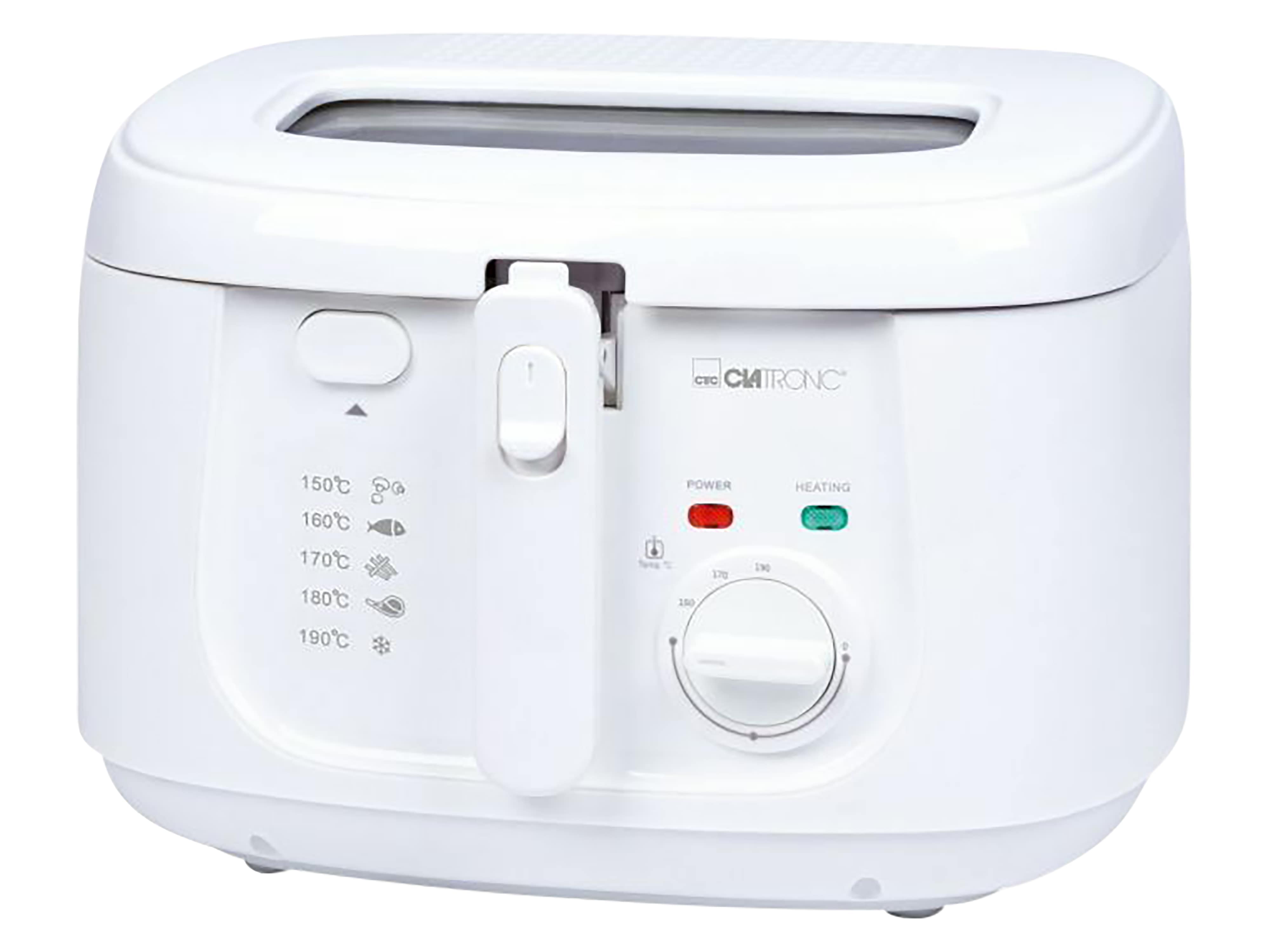 CLATRONIC Fritteuse 2,5L (Öl) FR 3771, antihaftbeschichtet, Cool Toch, 1800W, weiß
