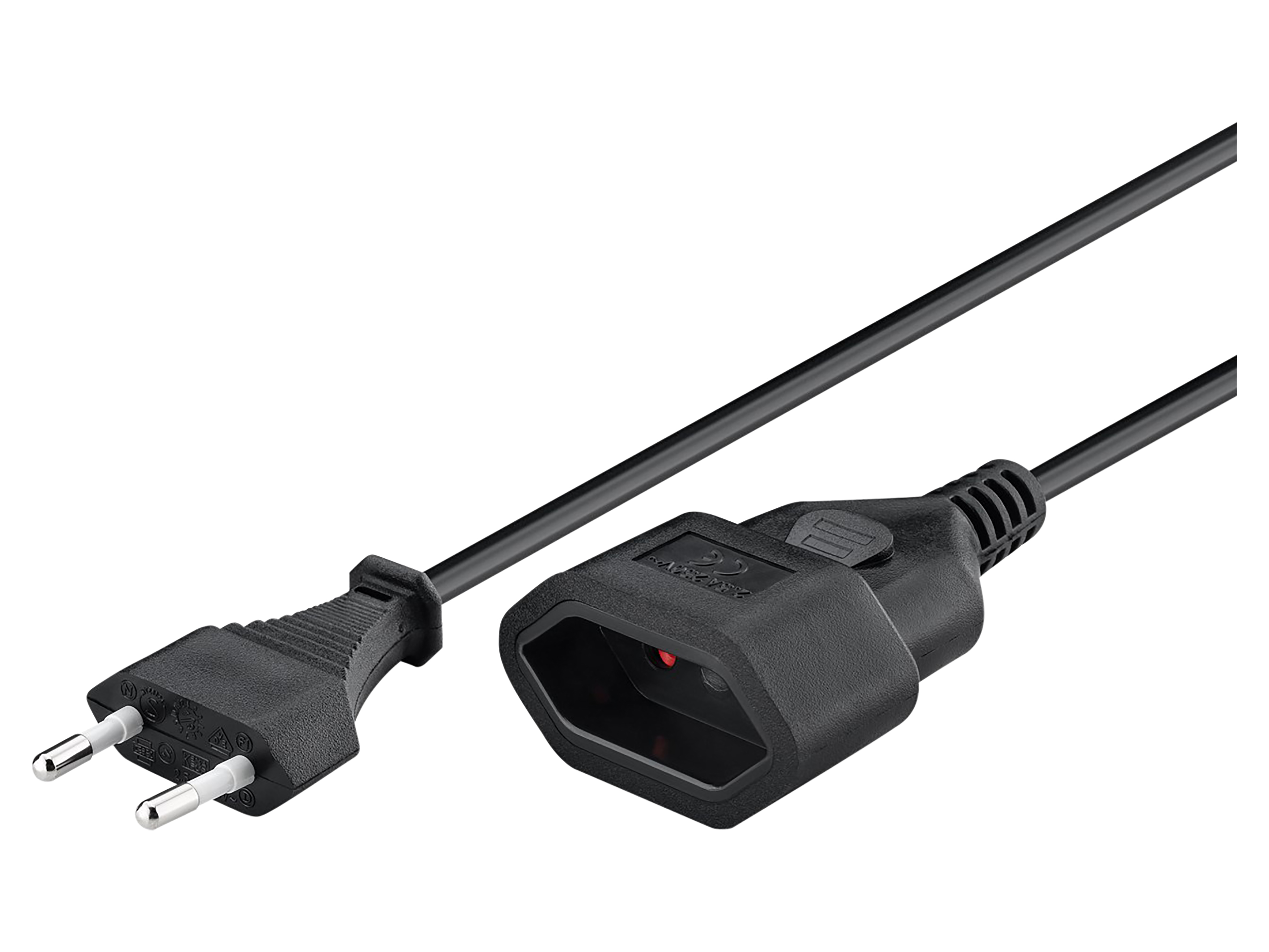 GOOBAY Euro-Verlängerung, 3 m, schwarz