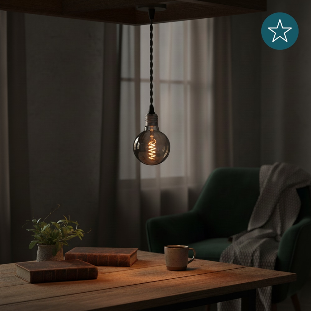 LUXULA LED-Filament-Lampe, SPIRAL, Globe, E27, 4W, 40lm, 1800K, dimmbar