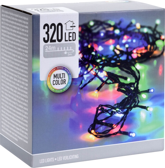 LED-Lichterkette, 320 LEDs, bunt, 230V~, IP44, Innen/Außen