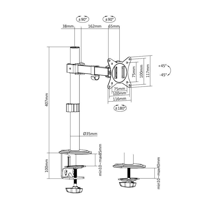 LOGILINK Monitorhalterung BP0170 17-32 Stahl LOGILINK Monitorhalterung BP0170, 17"..32", Stahl