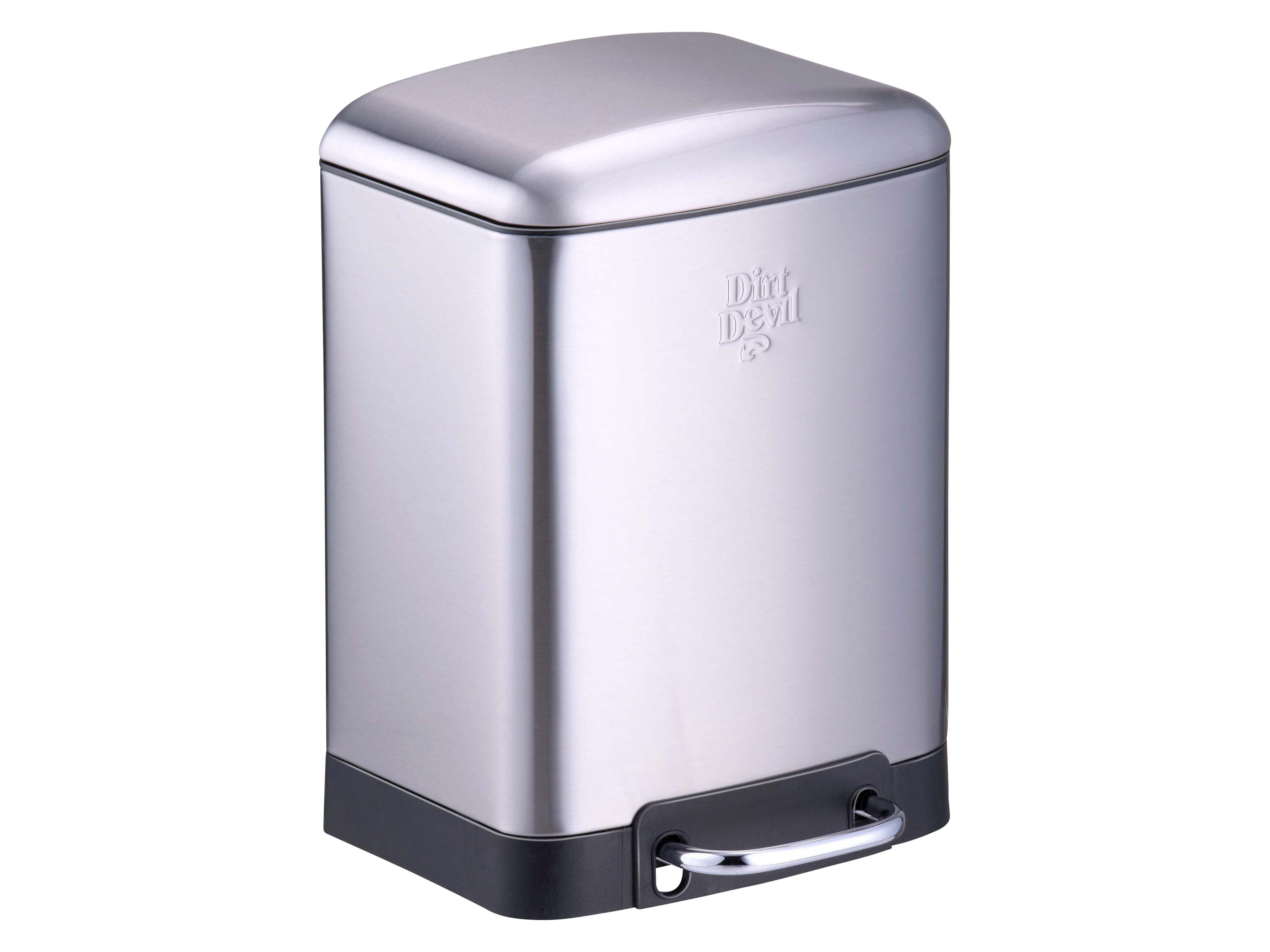 DIRT DEVIL Tretabfalleimer, 6 L, Soft Close, Edelstahl, silber DIRT DEVIL Tretabfalleimer, 6 L, Soft Close, Edelstahl, silber
