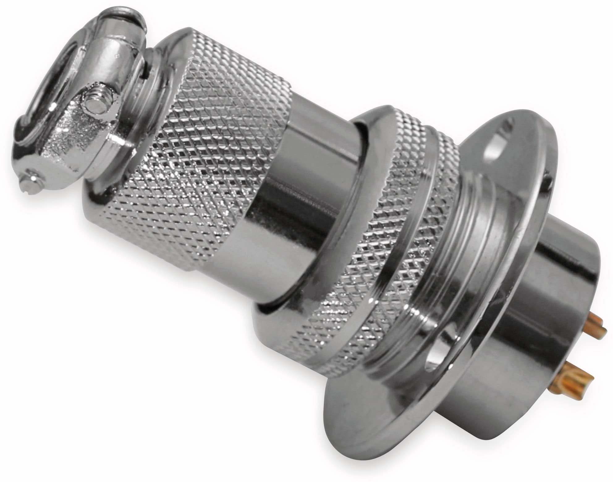 Hochstrom Einbaustecker-Set, 5-polig, Ø 25 mm, mit Abdeckkappe Hochstrom Einbaustecker-Set, 5-polig, Ø 25 mm, mit Abdeckkappe