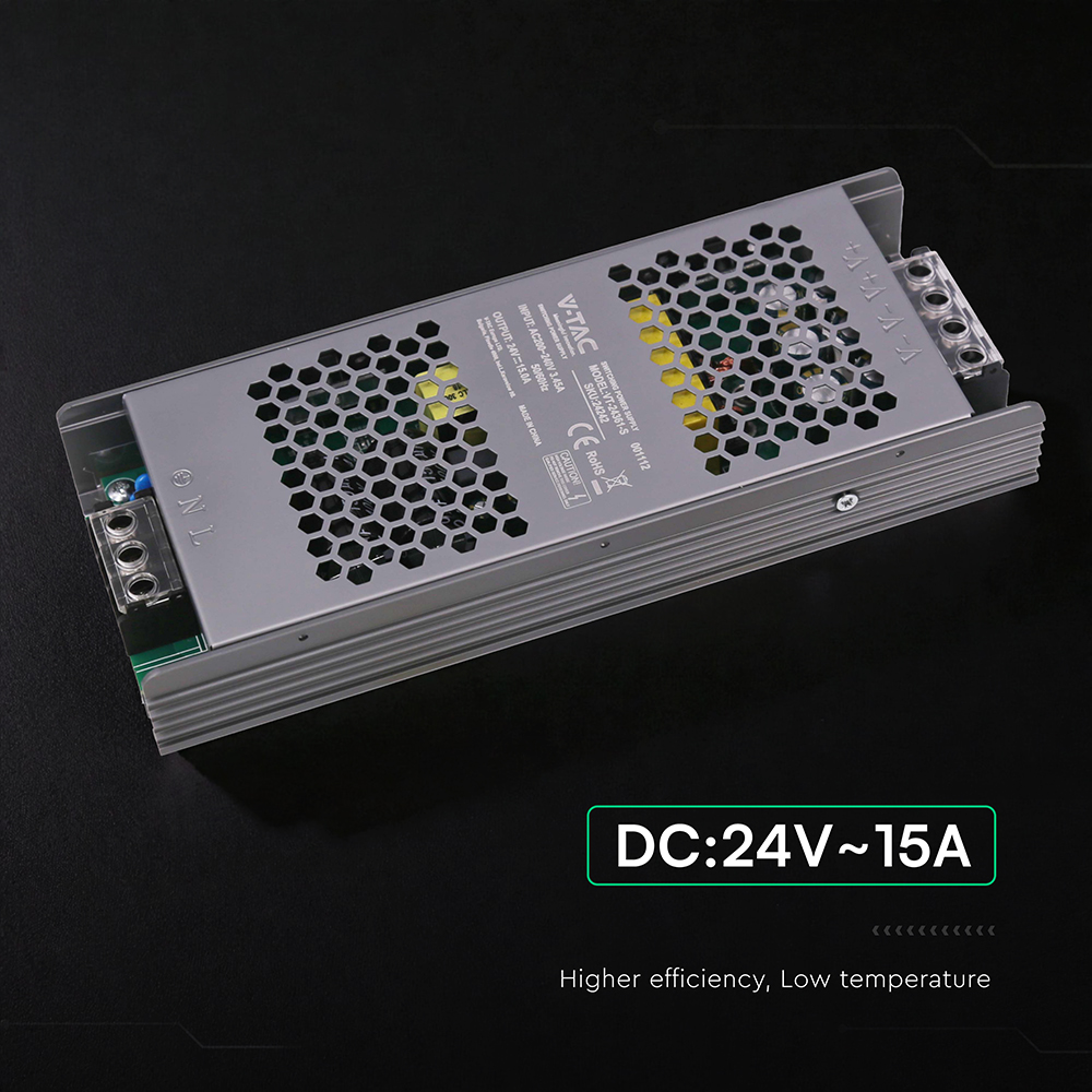 V-TAC Schaltnetzteil, VT-24242, 24V, 15A, 360W, IP20 V-TAC Schaltnetzteil, VT-24242, 24V, 15A, 360W, IP20
