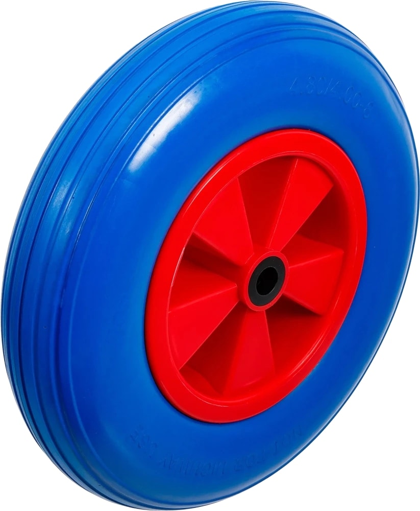 BGS TECHNIC Schubkarrenrad, 80656, PU, rot/blau, 400 mm