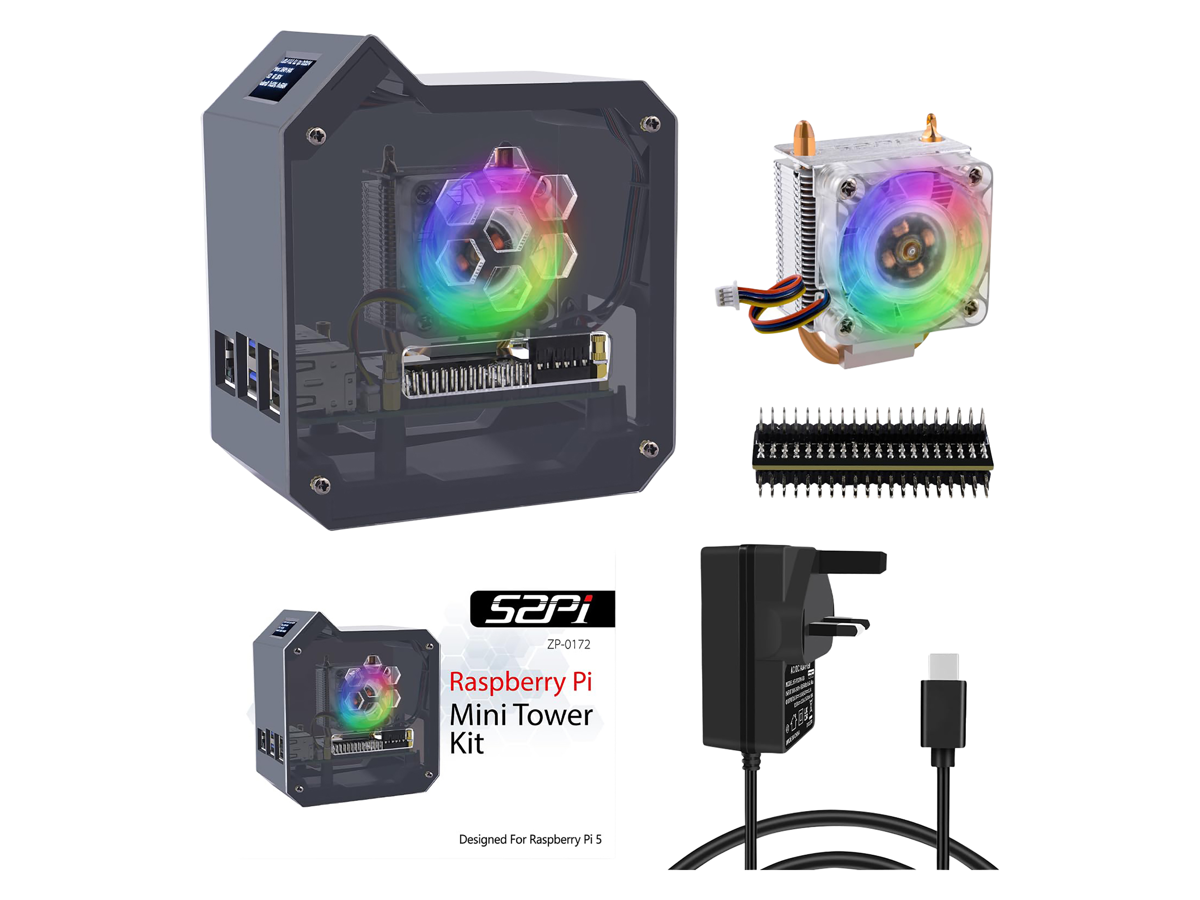 52Pi Mini Tower-Gehäuse für Raspberry Pi 5