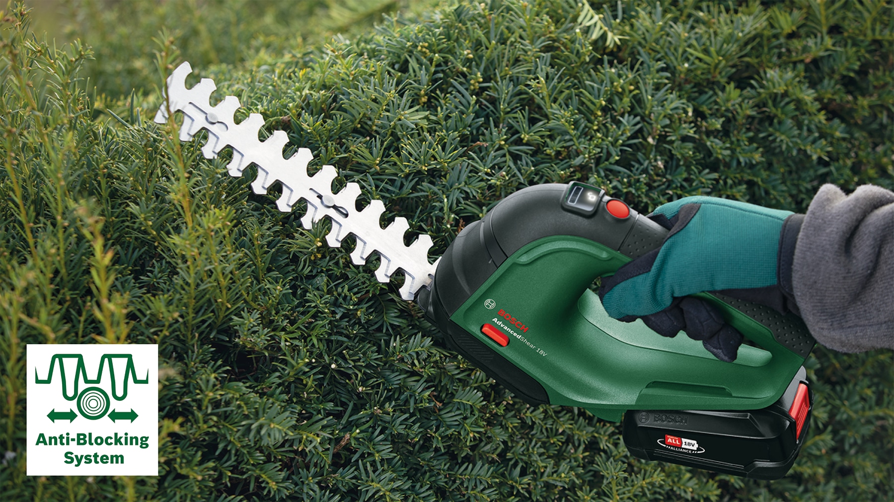 BOSCH Akku-Gras- und Strauchschere AdvancedShear 18V-10, 0600857000, 1x 2,0 Ah Akku