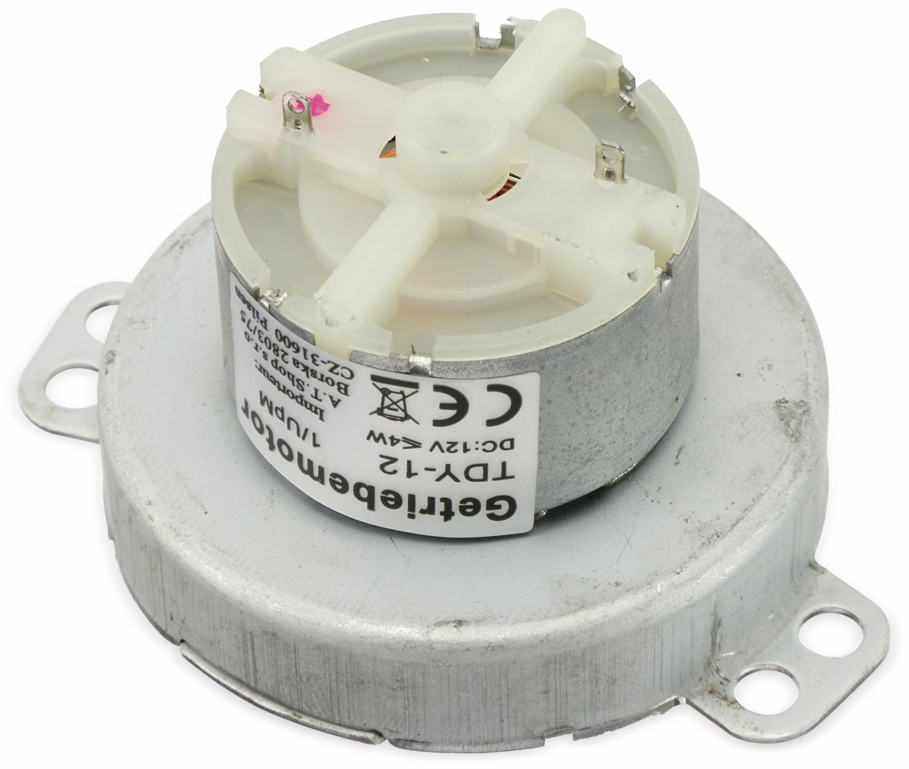 Gleichstrom-Getriebemotor TDY-12, 12 V-, 0,18 A, 1 U/min Gleichstrom-Getriebemotor TDY-12, 12 V-, 0,18 A, 1 U/min