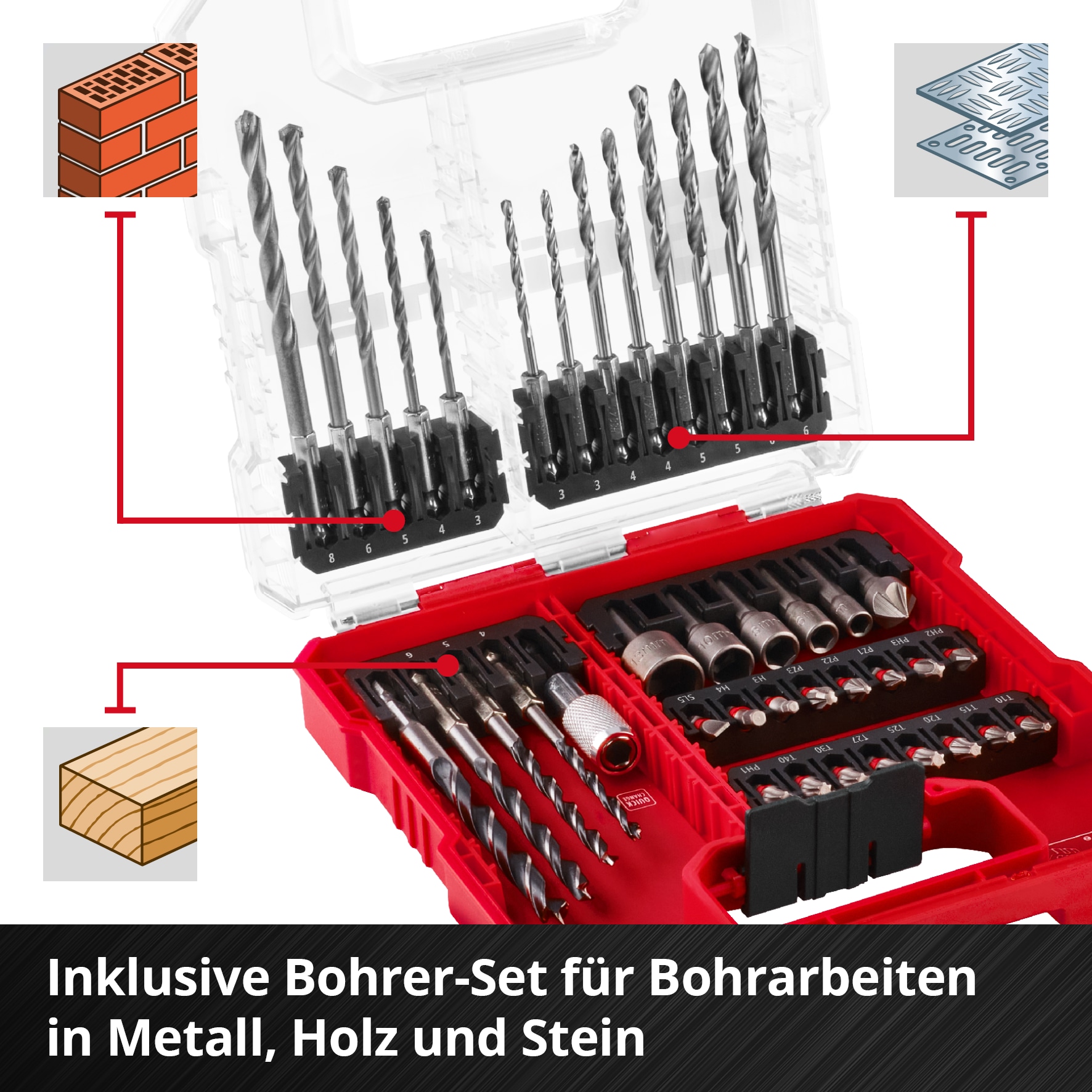 EINHELL Bit- & Bohrer-Set, 109053, L-Case, 40-teilig EINHELL Bit- & Bohrer-Set, 109053, L-Case, 40-teilig