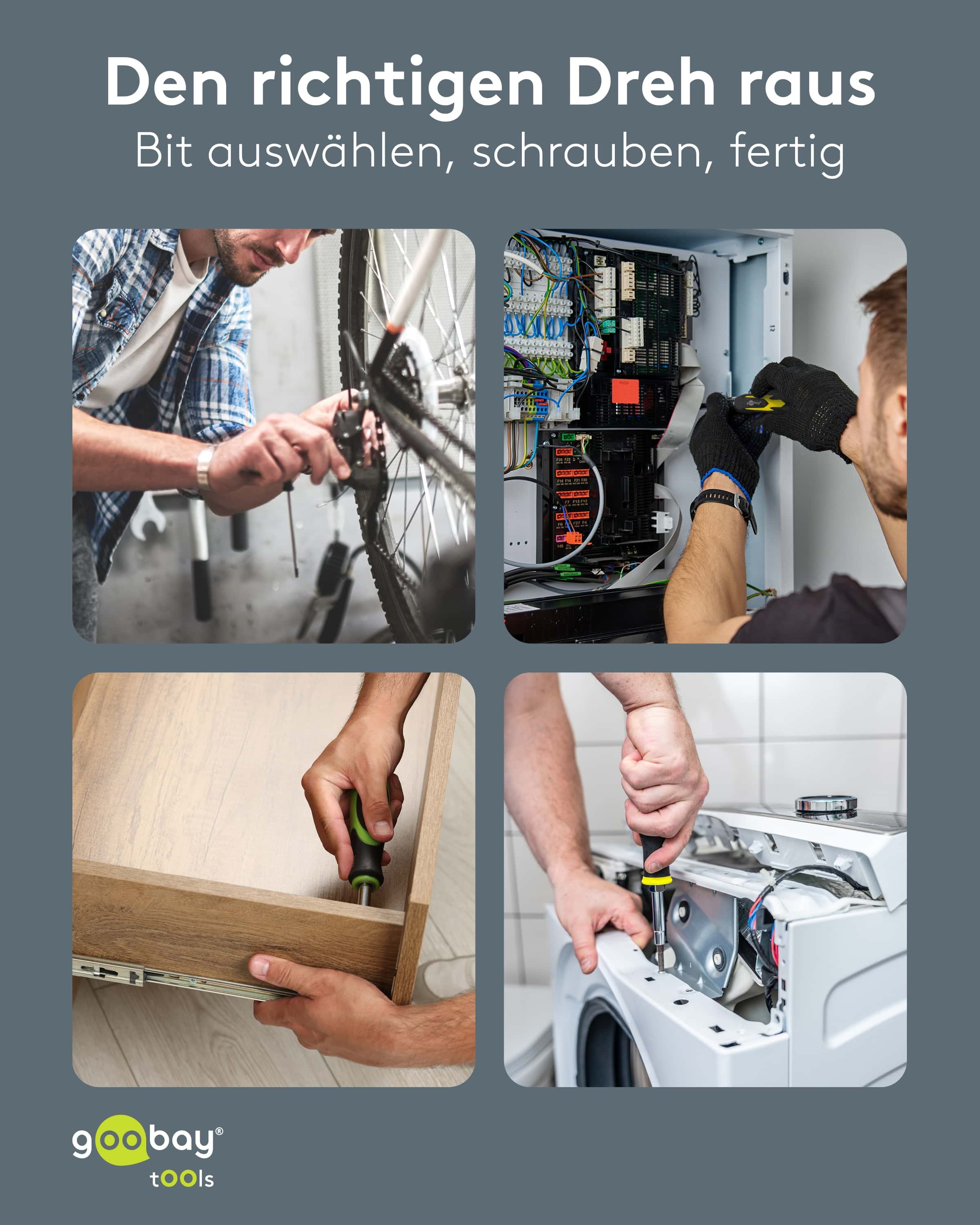 GOOBAY TOOLS Schraubendreher-Set, 77842, mit 43-tlg. Bitsatz