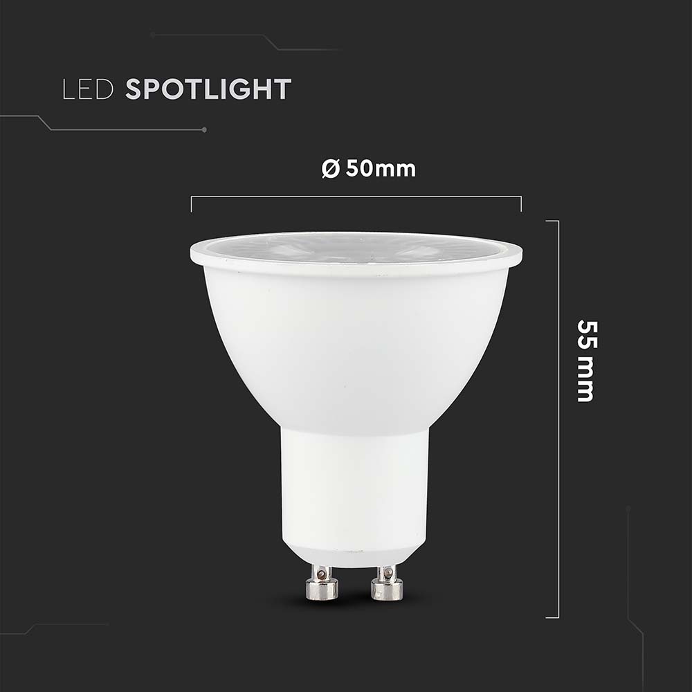 V-TAC LED-Lampe-218746, EEK:F, 7,5W, 610lm, 6500K, PAR16, GU10, 110°