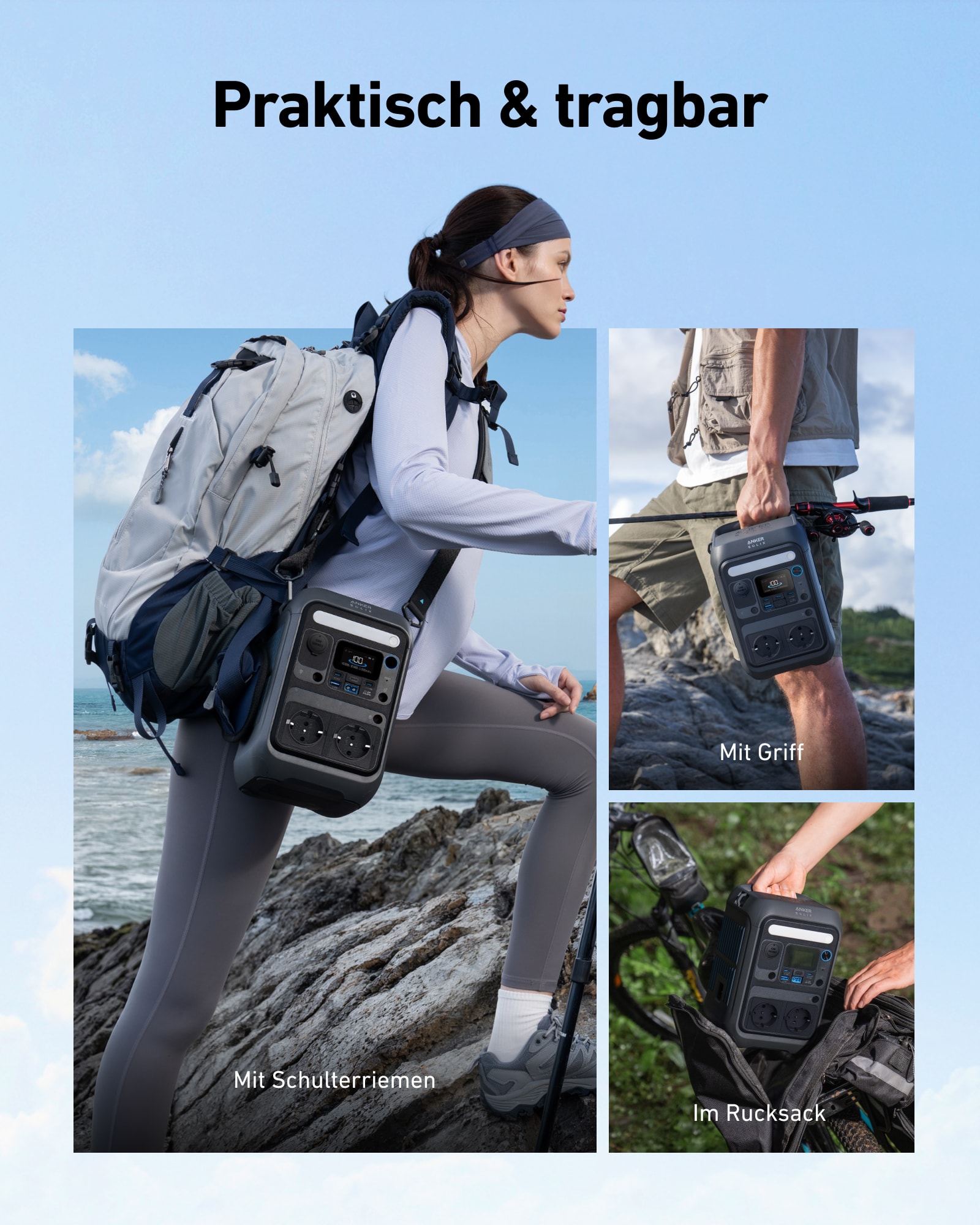 ANKER Powerstation C300X A1723311, 288Wh + ANKER Solarpanel PS60, 60 W, faltbar