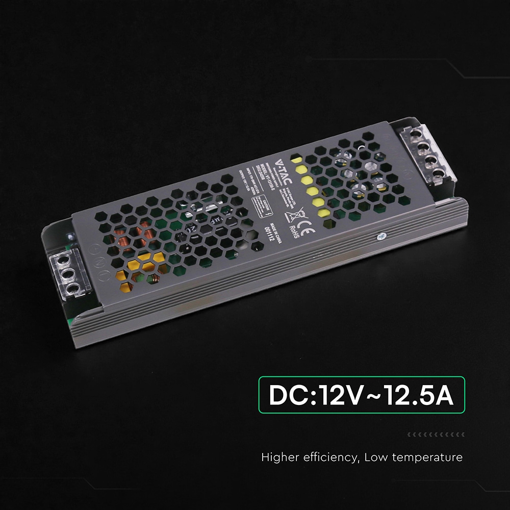 V-TAC Schaltnetzteil, VT-24258, 12V/12,5A, 150W, IP20 V-TAC Schaltnetzteil, VT-24258, 12V/12,5A, 150W, IP20