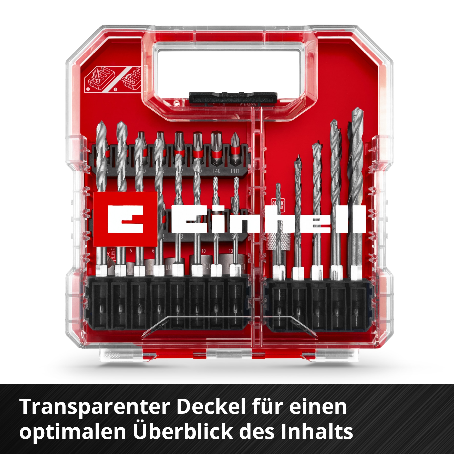EINHELL Bit- & Bohrer-Set, 109053, L-Case, 40-teilig