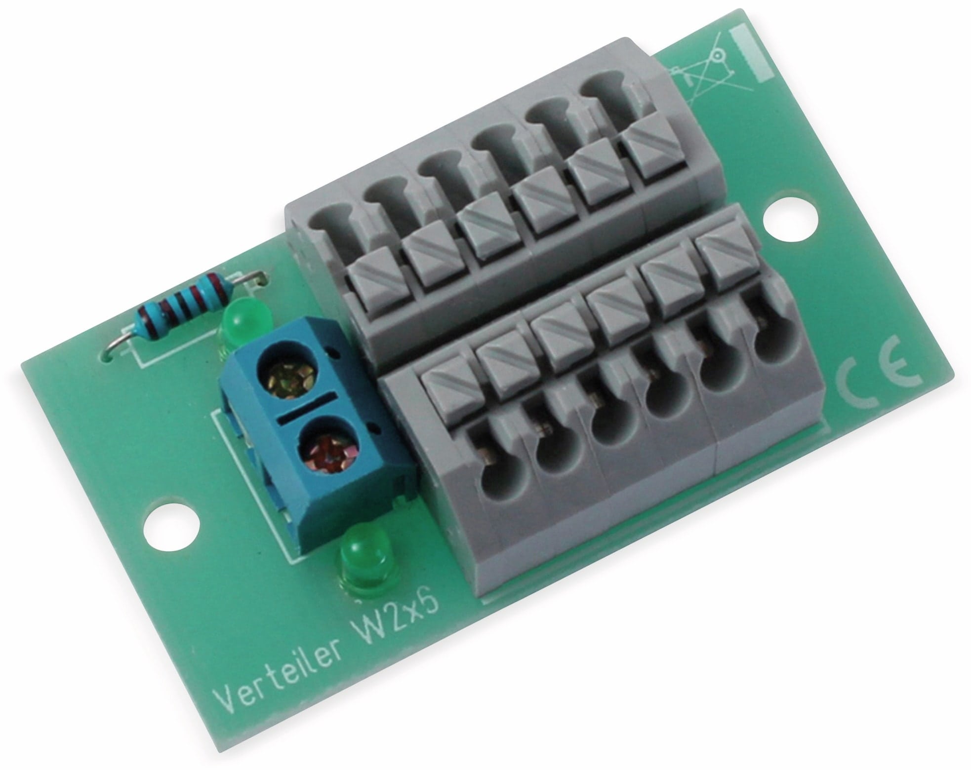 Stromverteiler 2x 6-polig, W2x6, mit Steckklemmen und Kontrollleuchten Stromverteiler 2x 6-polig, W2x6, mit Steckklemmen und Kontrollleuchten