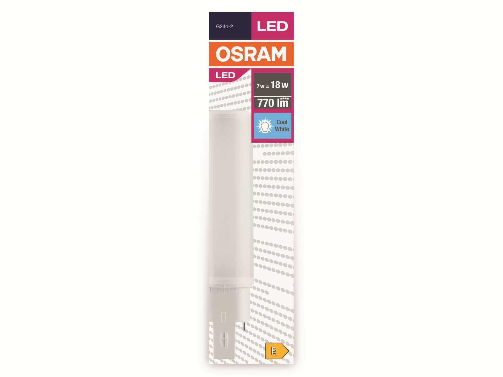 OSRAM LED-Lampe, Dulux D18, G24d-2, EEK: E, 7W, 770lm, 4000K OSRAM LED-Lampe, Dulux D18, G24d-2, EEK: E, 7W, 770lm, 4000K