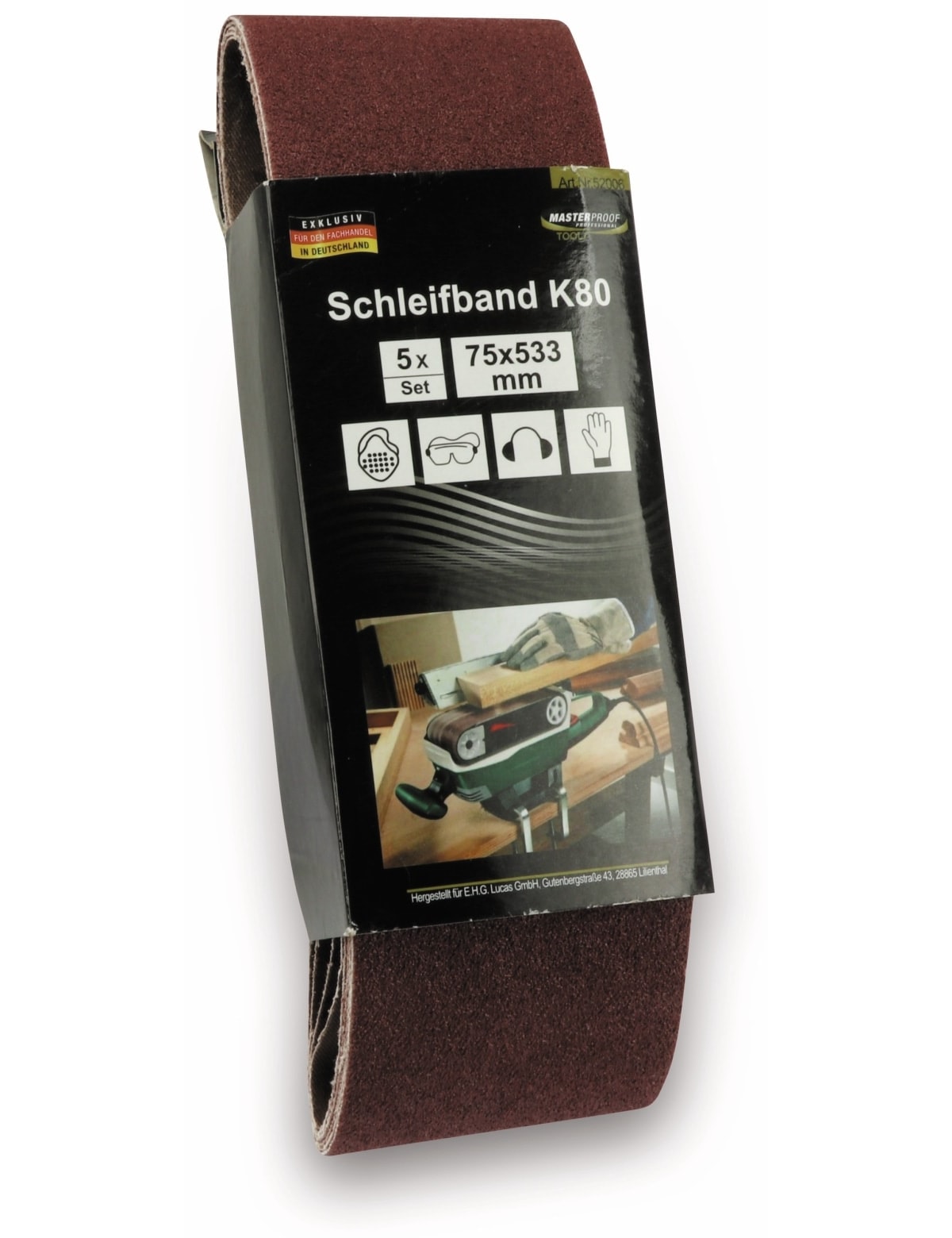 Schleifpapier für Bandschleifer, 5 Stück, K80 Schleifpapier für Bandschleifer, 5 Stück, K80