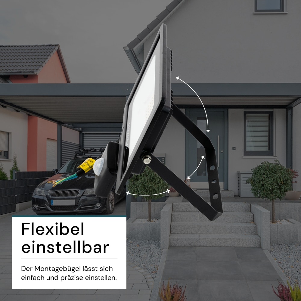 LUXULA LED-Fluter mit Bewegungsmelder, EEK: F, 30W, 3000lm, 4000K, IP65, schwarz LUXULA LED-Fluter mit Bewegungsmelder, EEK: F, 30W, 3000lm, 4000K, schwarz