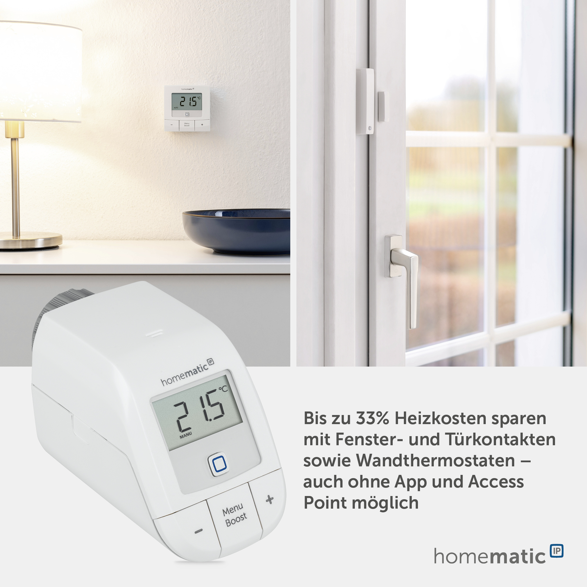 HOMEMATIC IP Smart Home 153412A0, Heizkörperthermostat Basic