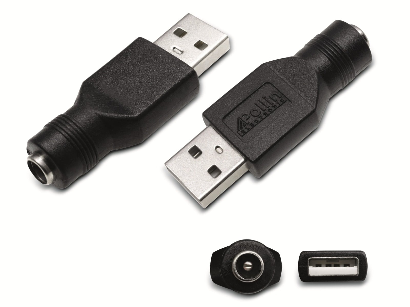 Hohlsteckeradapter, 5,5/2,1 Hohlkupplung auf USB-A Stecker Hohlsteckeradapter, 5,5/2,1 Hohlkupplung auf USB-A Stecker