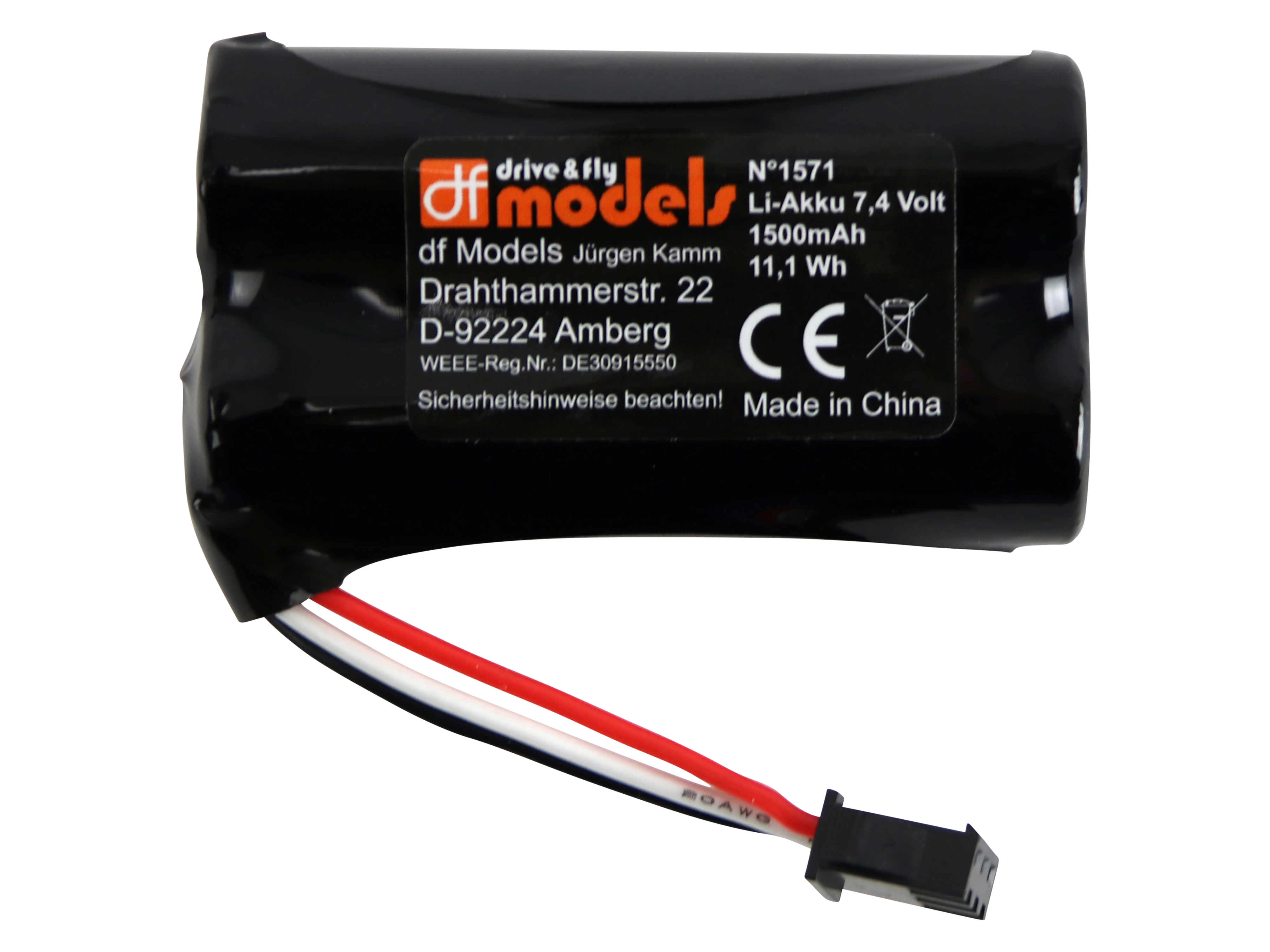 DF MODELS Li-Ion Akku für "TurbineX", 7,4 V, 1500 mAh, 11,1 Wh DF MODELS Li-Ion Akku für "TurbineX", 7,4 V, 1500 mAh, 11,1 Wh