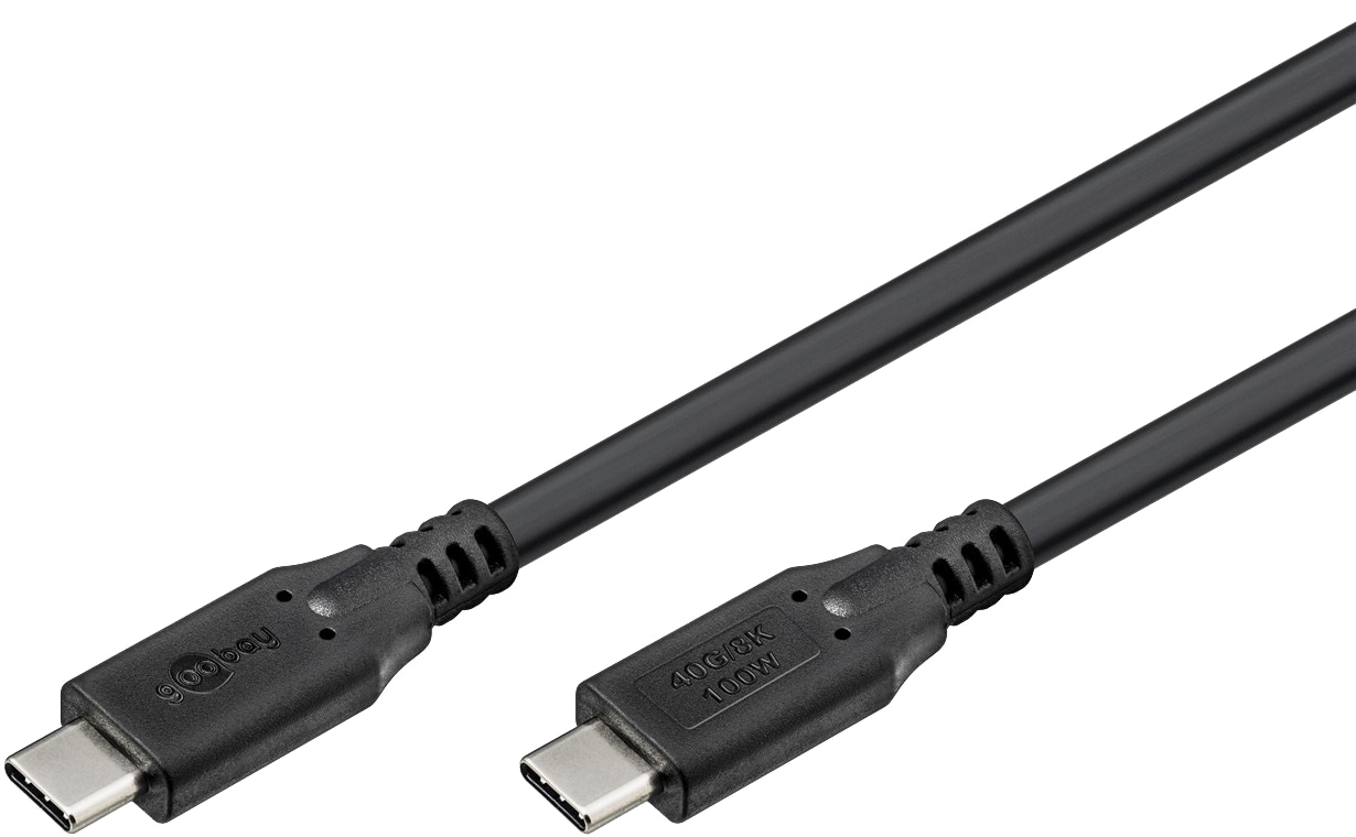 GOOBAY USB-C Kabel 74193 USB4 100W 2m schwarz 40 Gbit/s GOOBAY USB-C Kabel 74193 USB4 100W 2m schwarz 40 Gbit/s