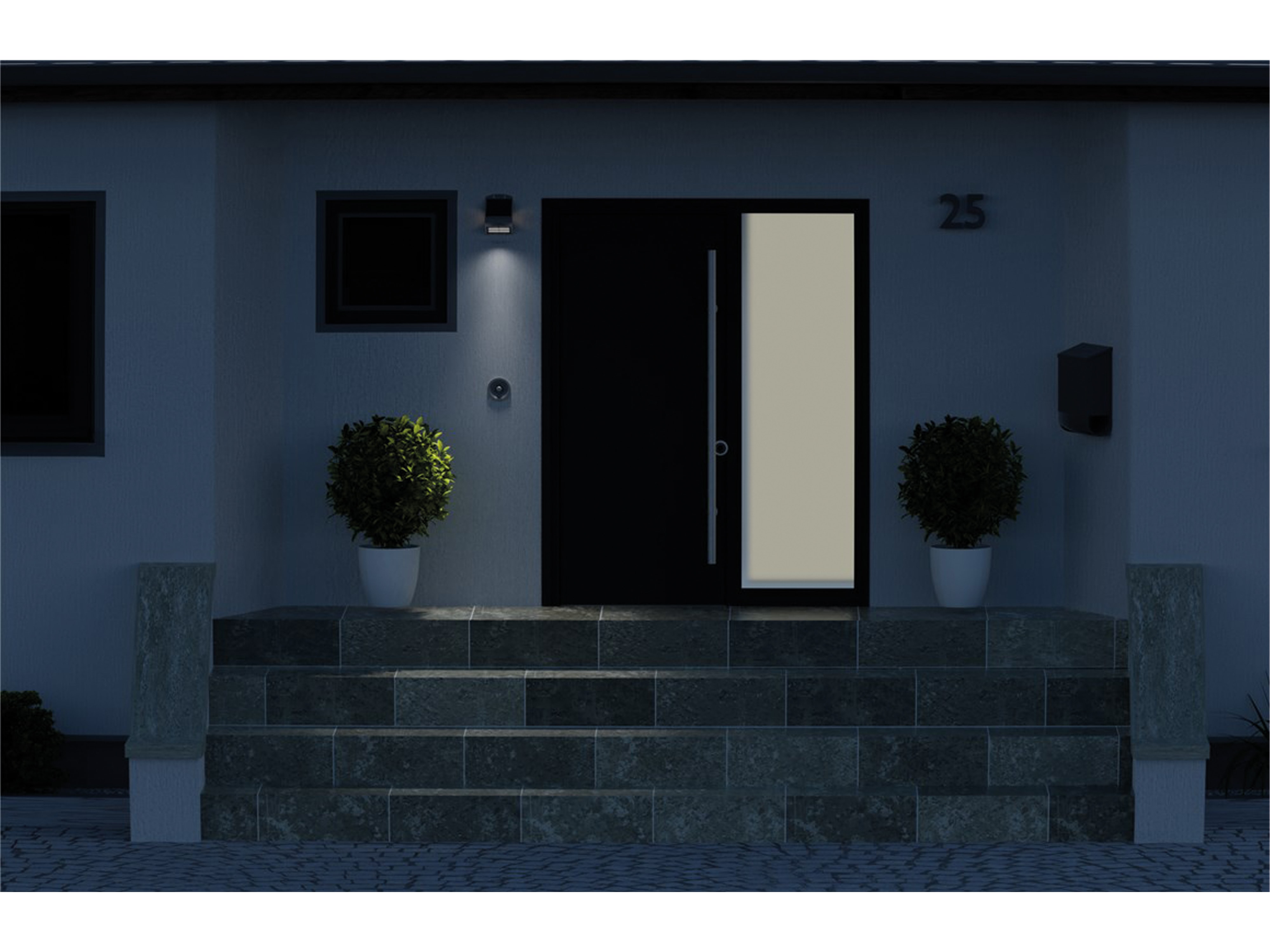 GOOBAY Solar LED-Wandleuchte mit Bewegungsmelder, 3,2 W, weiß