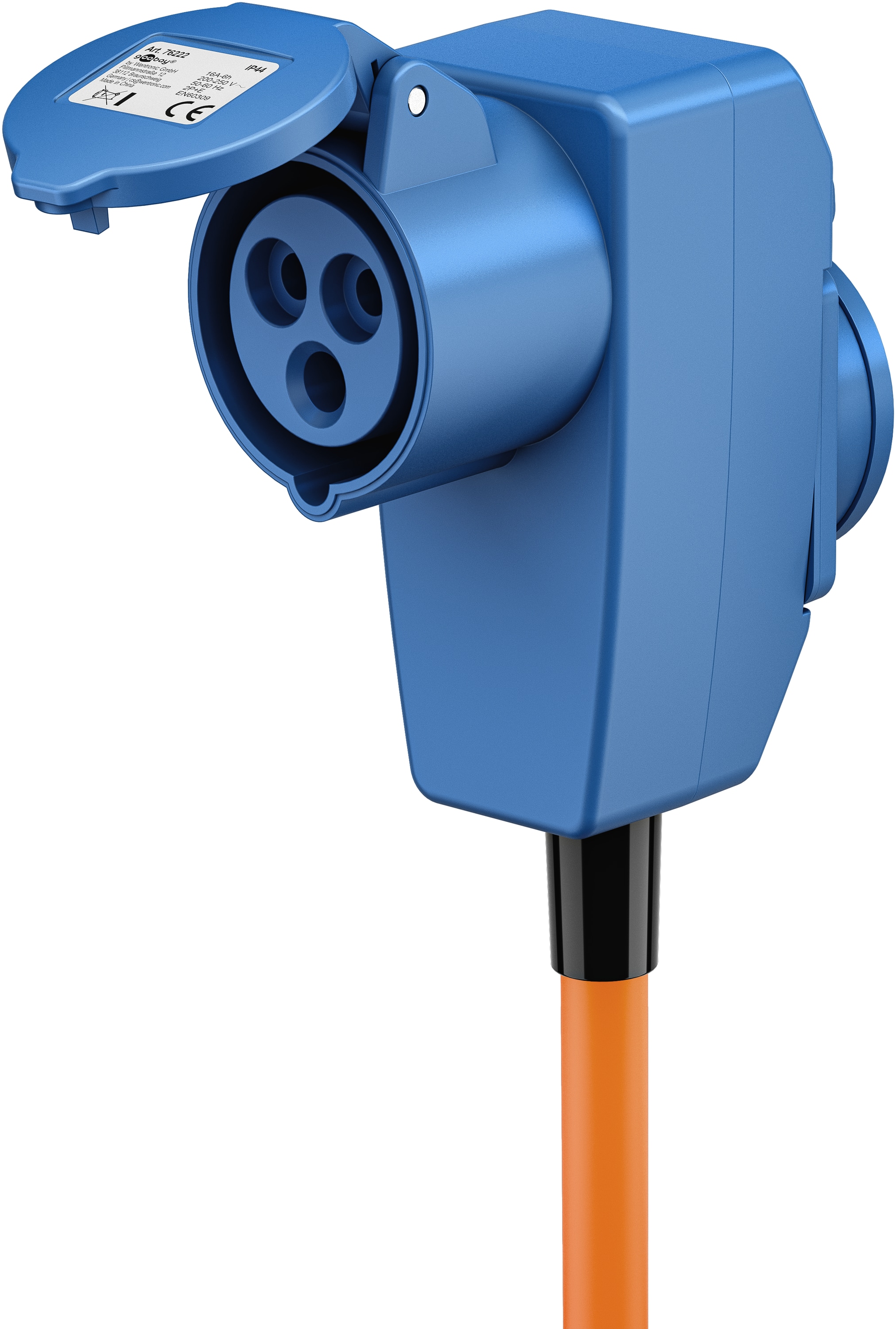 GOOBAY CEE-Adapterkabel 76222, 1,5 m, Schutzkontakt Stecker zu CEE-+ SK.-Kupplung