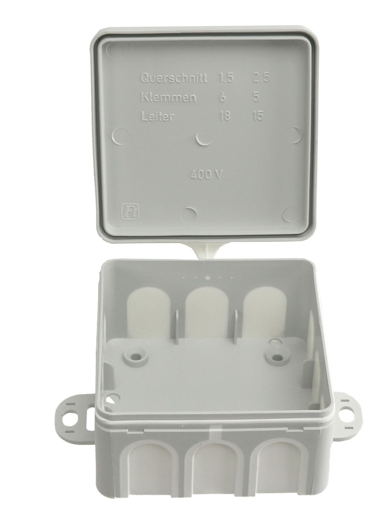 F-TRONIC, Abzweigkasten E1000, 75x75x40 mm, grau F-TRONIC, Abzweigkasten E1000, 75x75x40 mm, grau