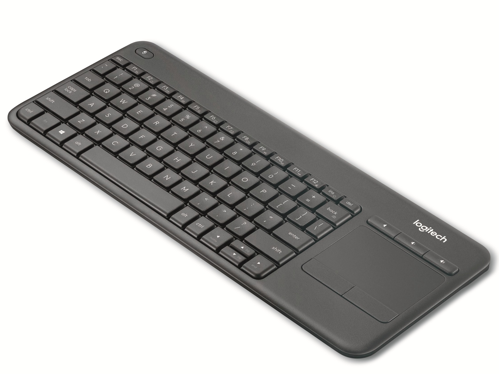 LOGITECH Funktastatur K400, Plus TV, Touchpad, Unyfying