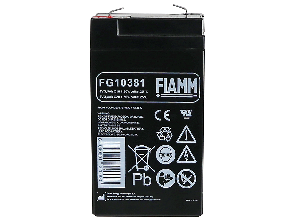 FIAMM Bleiakku FG10381, 6 V-/3,8 Ah FIAMM Bleiakku FG10381, 6 V-/3,8 Ah