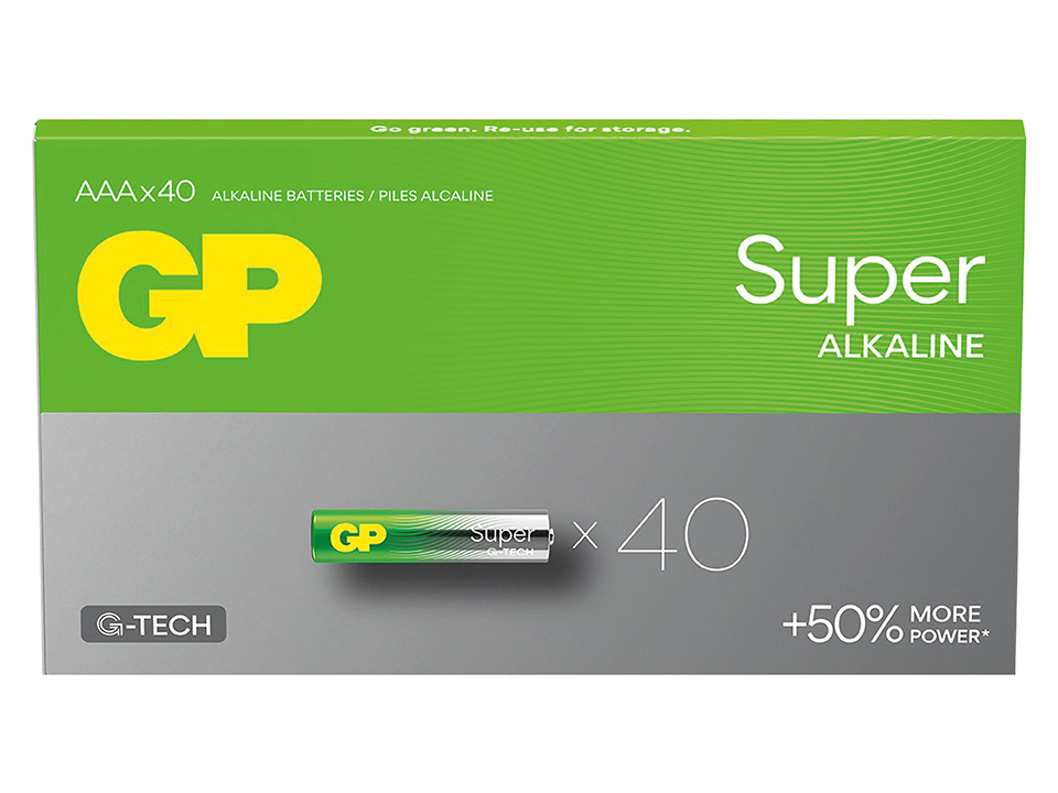GP Super Alkaline, AAA Micro Batterie, 1,5 V, 40 Stück GP Micro-Batterie AAA SUPER Alkaline 40 Stück