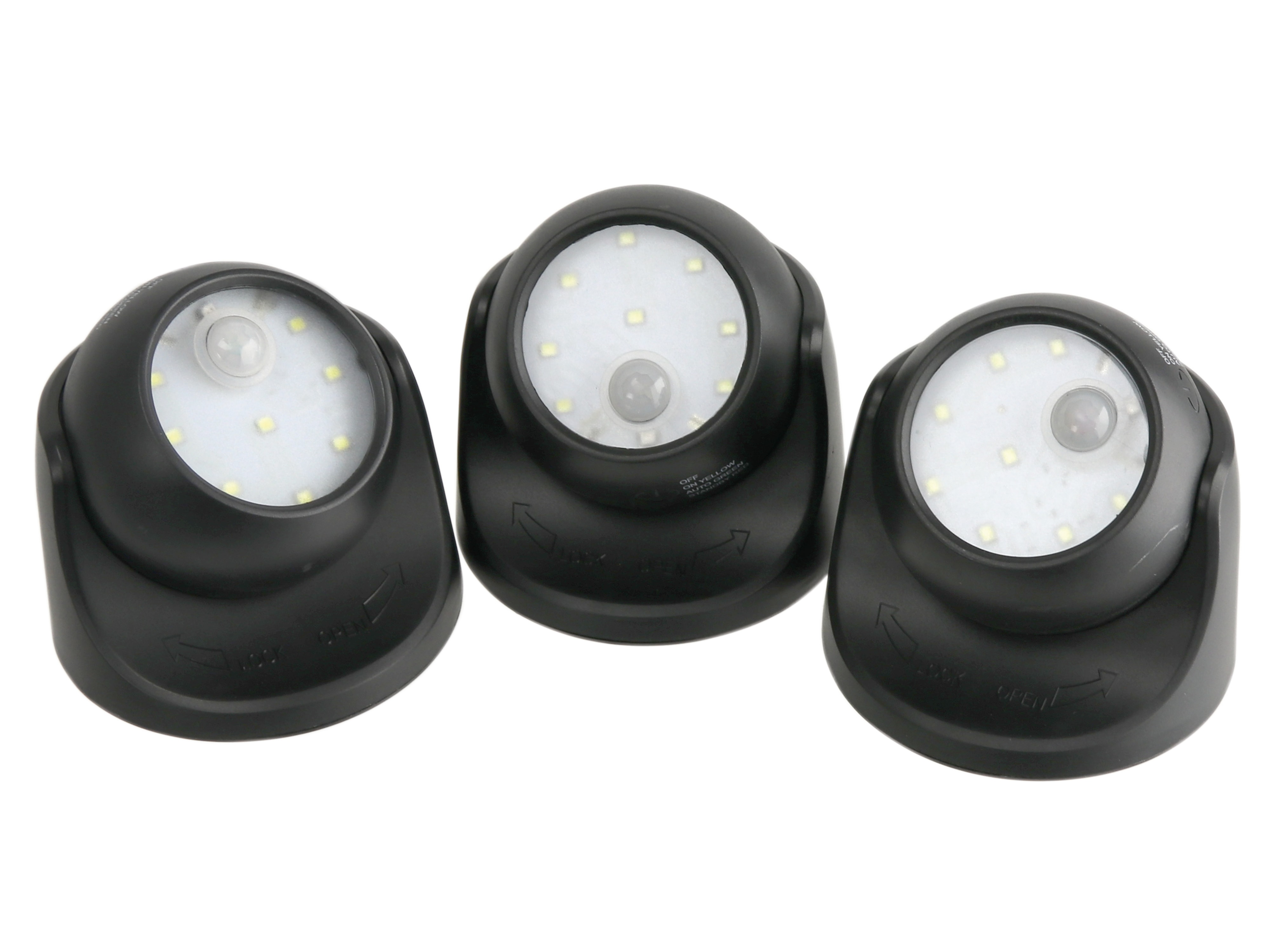 LED-Leuchten-Set, schwarz, 3 Stück