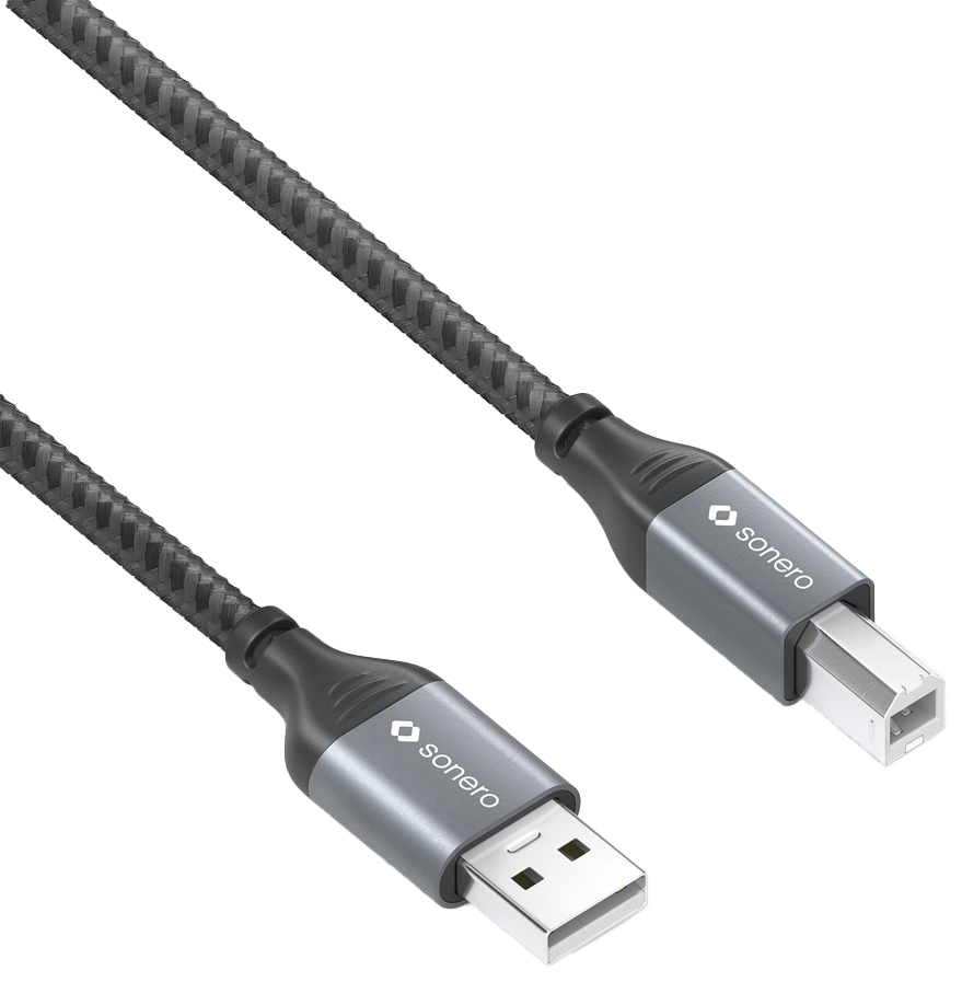 SONERO USB 2.0 Kabel SPC-U010-005 A/B 0,5m grau-schwarz