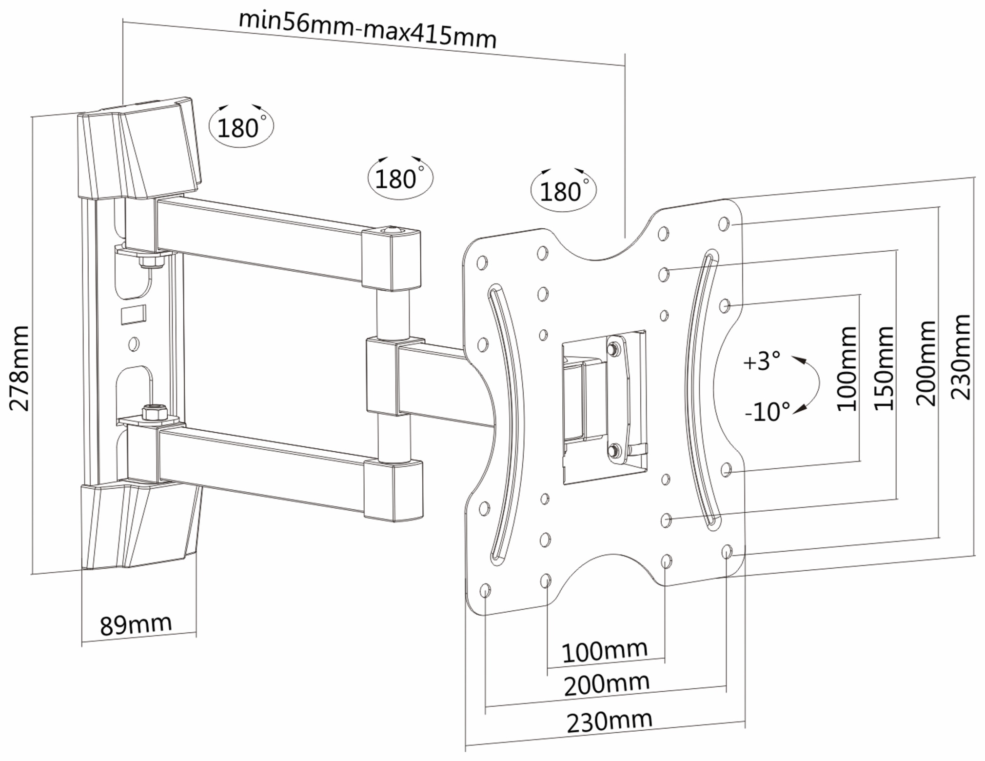 PUREMOUNTS TV-Wandhalter PM-FM12-200, VESA 200x200mm PUREMOUNTS TV-Wandhalter PM-FM12-200, VESA 200x200mm