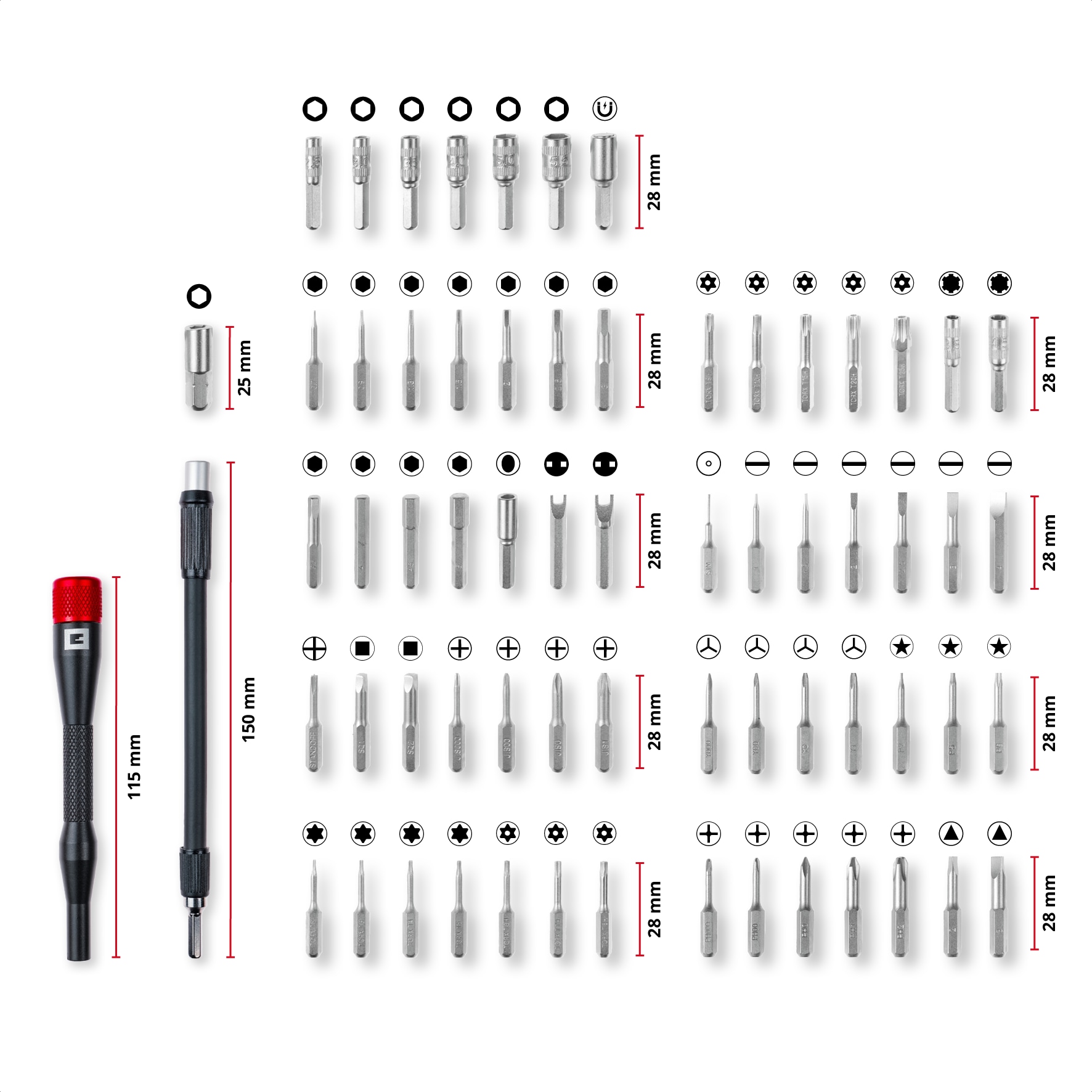 EINHELL Präzisionsbit-Set, 115030, 66-teilig